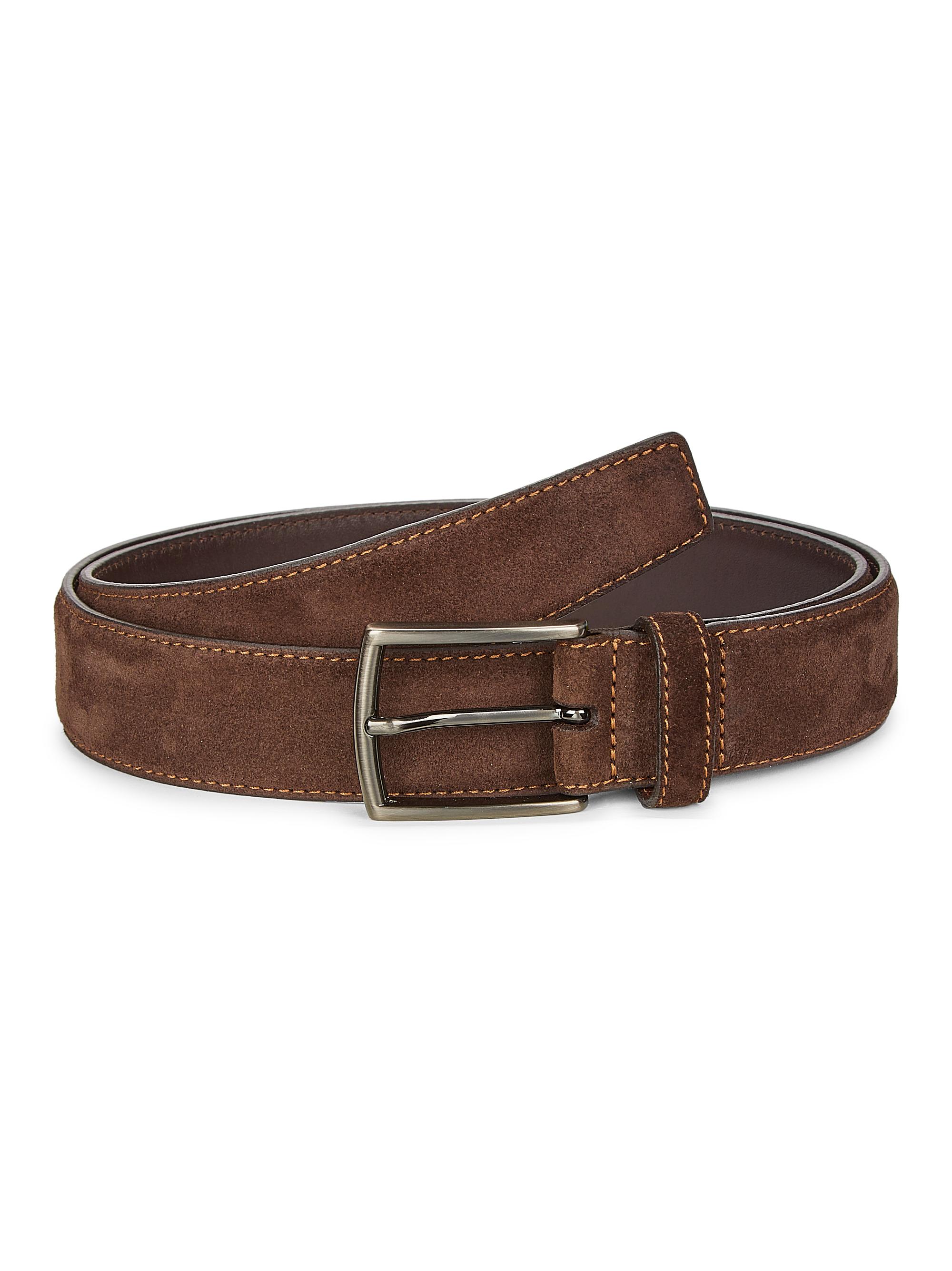 Saks Fifth Avenue Men's COLLECTION Suede Belt - Brown