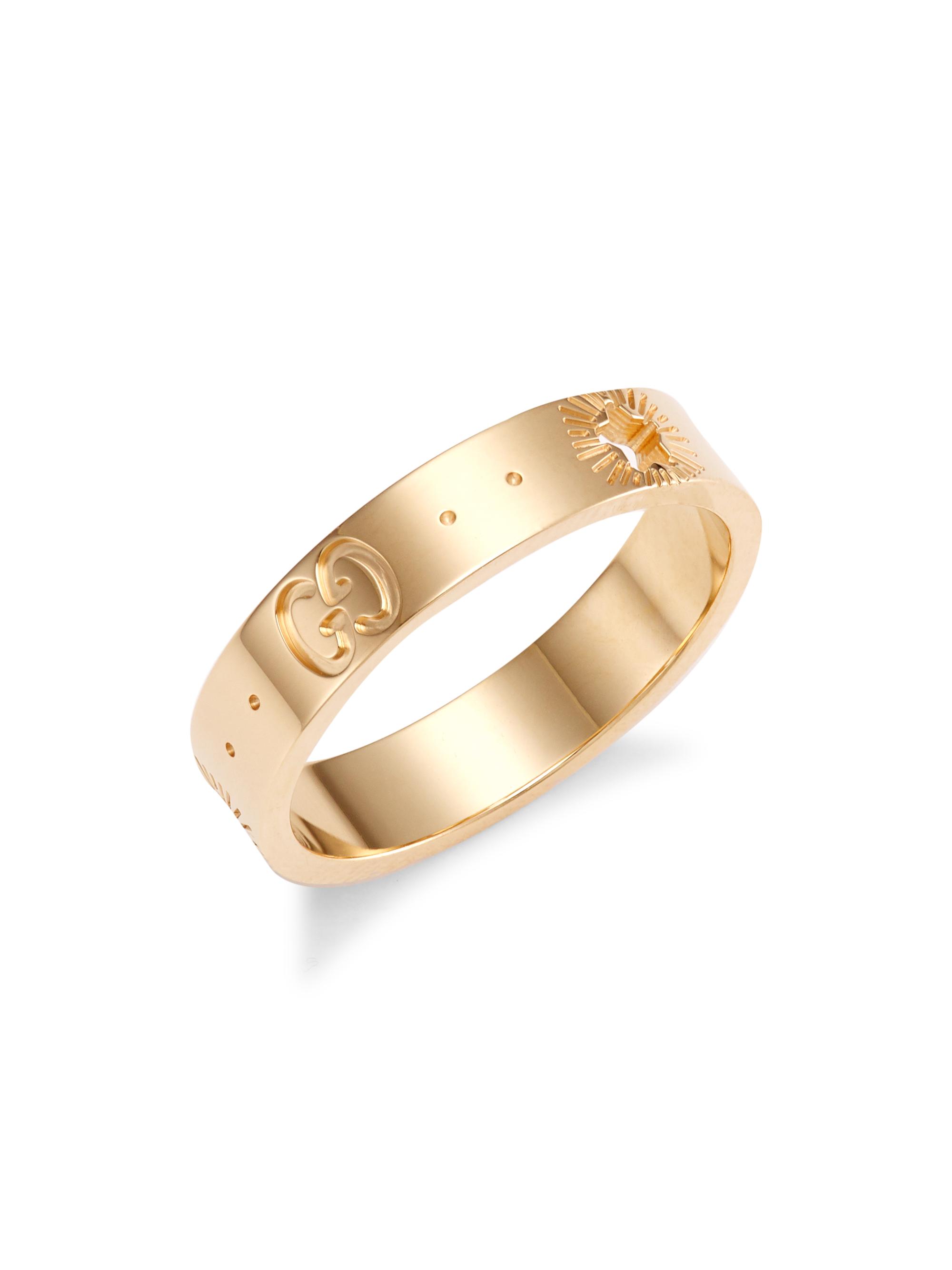 Gucci Men's Unisex 18K Yellow Gold Icon Ring With Star Details - Yellow Gold