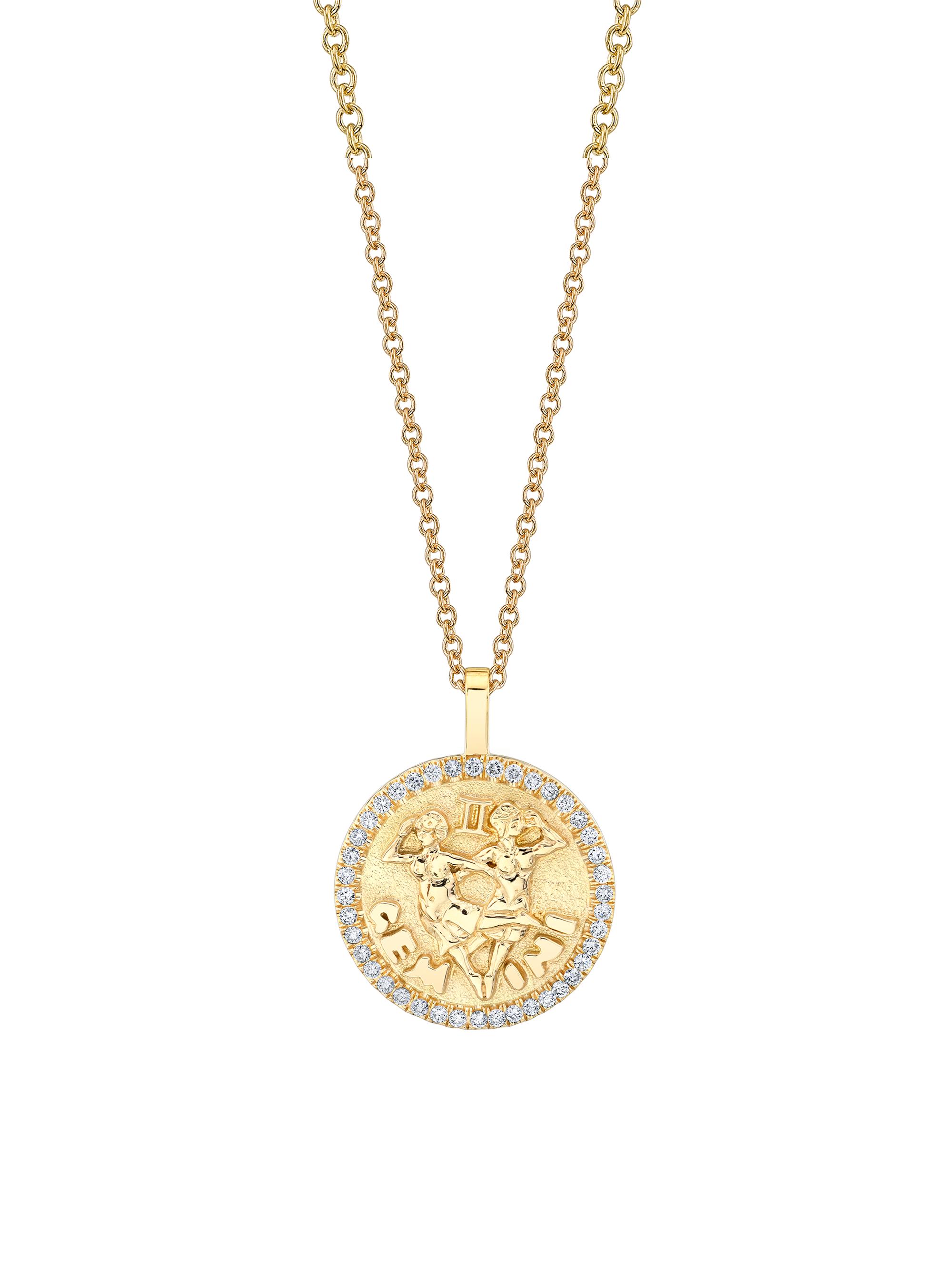 Anita Ko Women's Zodiac 18K Yellow Gold & 0.15 TCW Diamond  Gemini Pendant Necklace - Yellow Gold