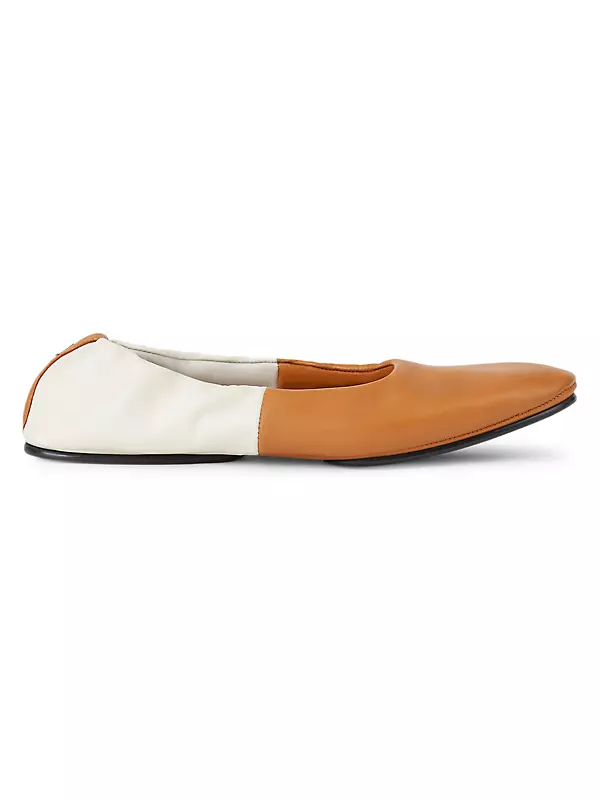 Mira Two-Tone Leather Ballet Flats
