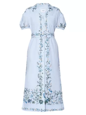 Frederick floral-print cotton midi dress