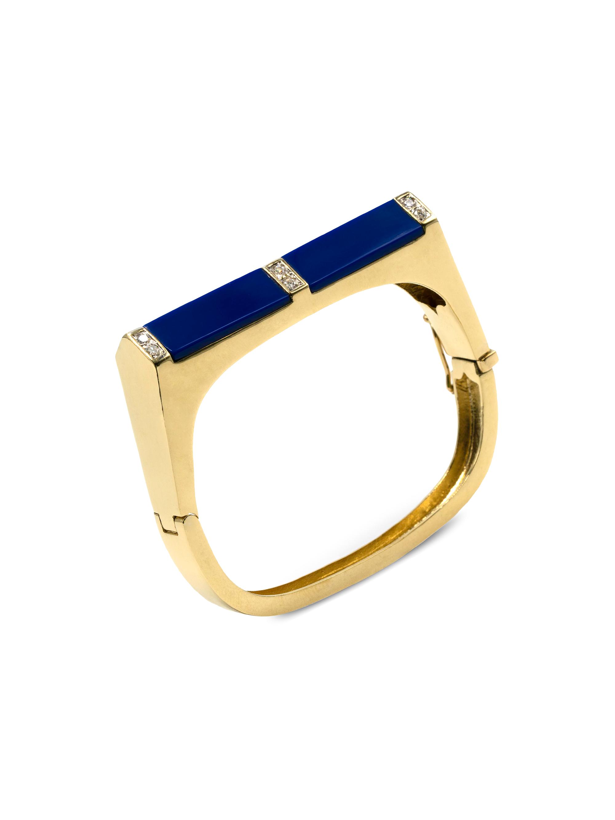 Jenna Blake Women's 18K Yellow Gold, Diamond & Lapis Lazuli Pyramid Bracelet - Yellow Gold