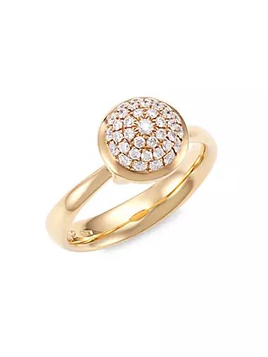 Bouton 18K Rose Gold & Diamond Pavé Small Ring