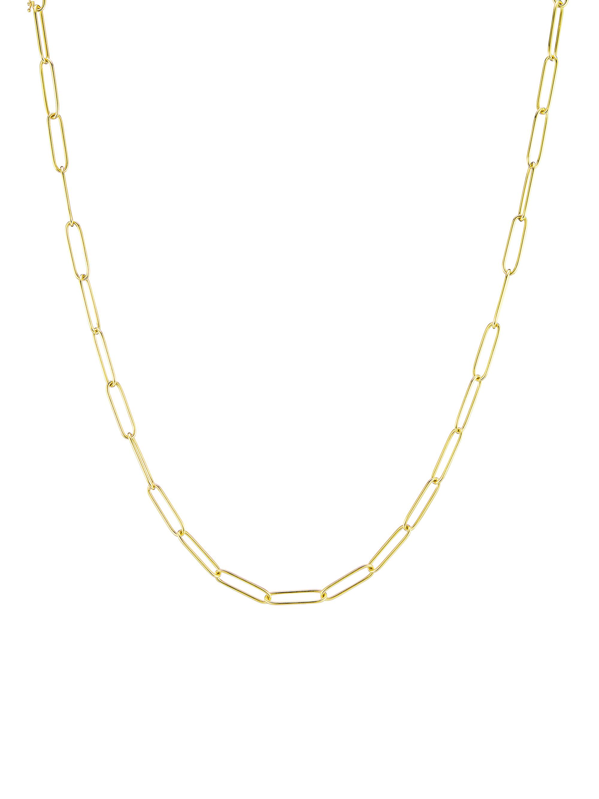 Jenna Blake Women's 18K Yellow Gold Paper Clip Link Necklace/16" - Gold