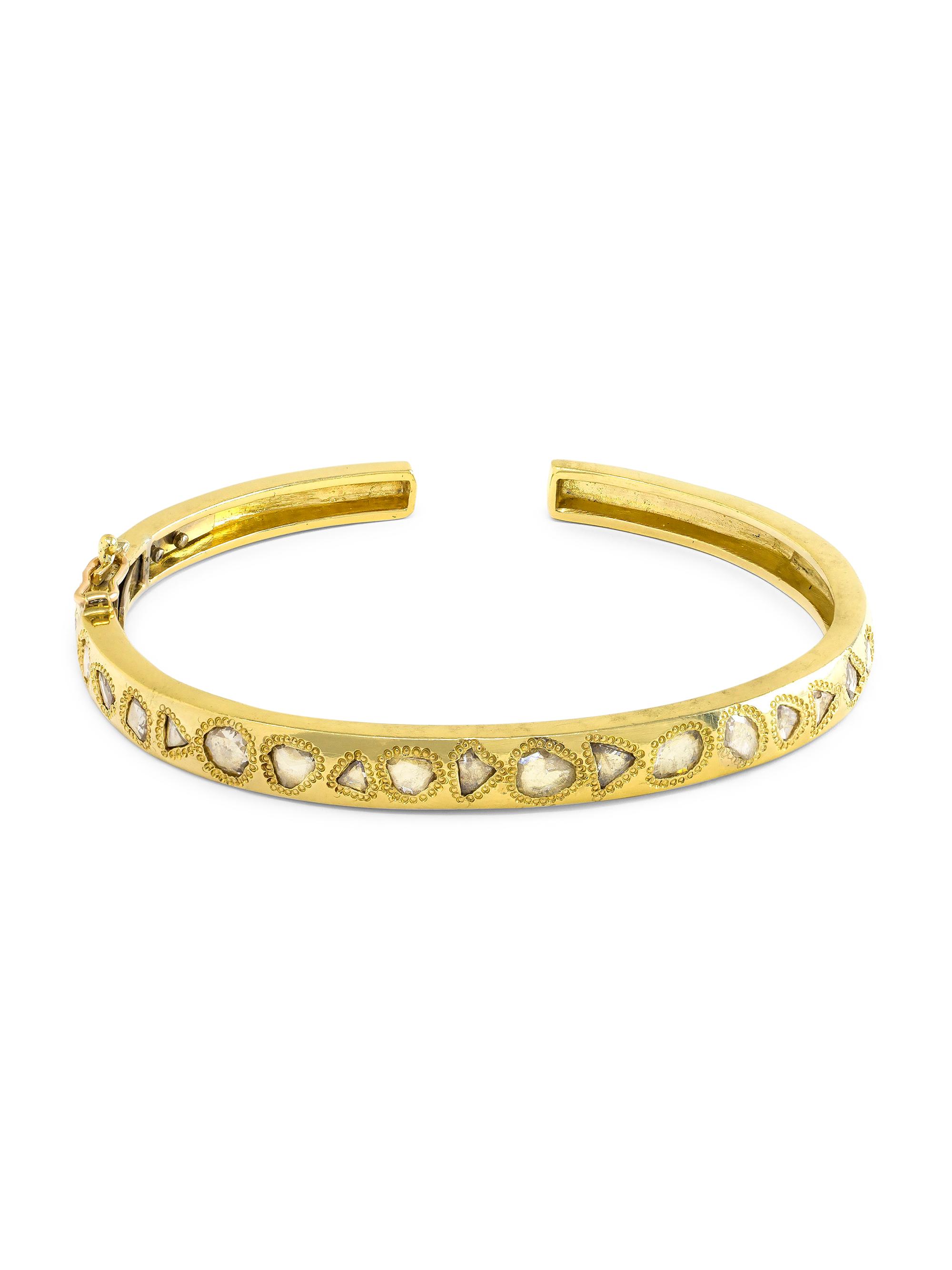 Jenna Blake Women's 18K Yellow Gold & Rose-Cut Diamond Cuff - Yellow Gold