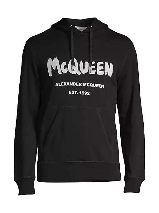 Alexander McQueen - Graffiti Print Logo Hoodie