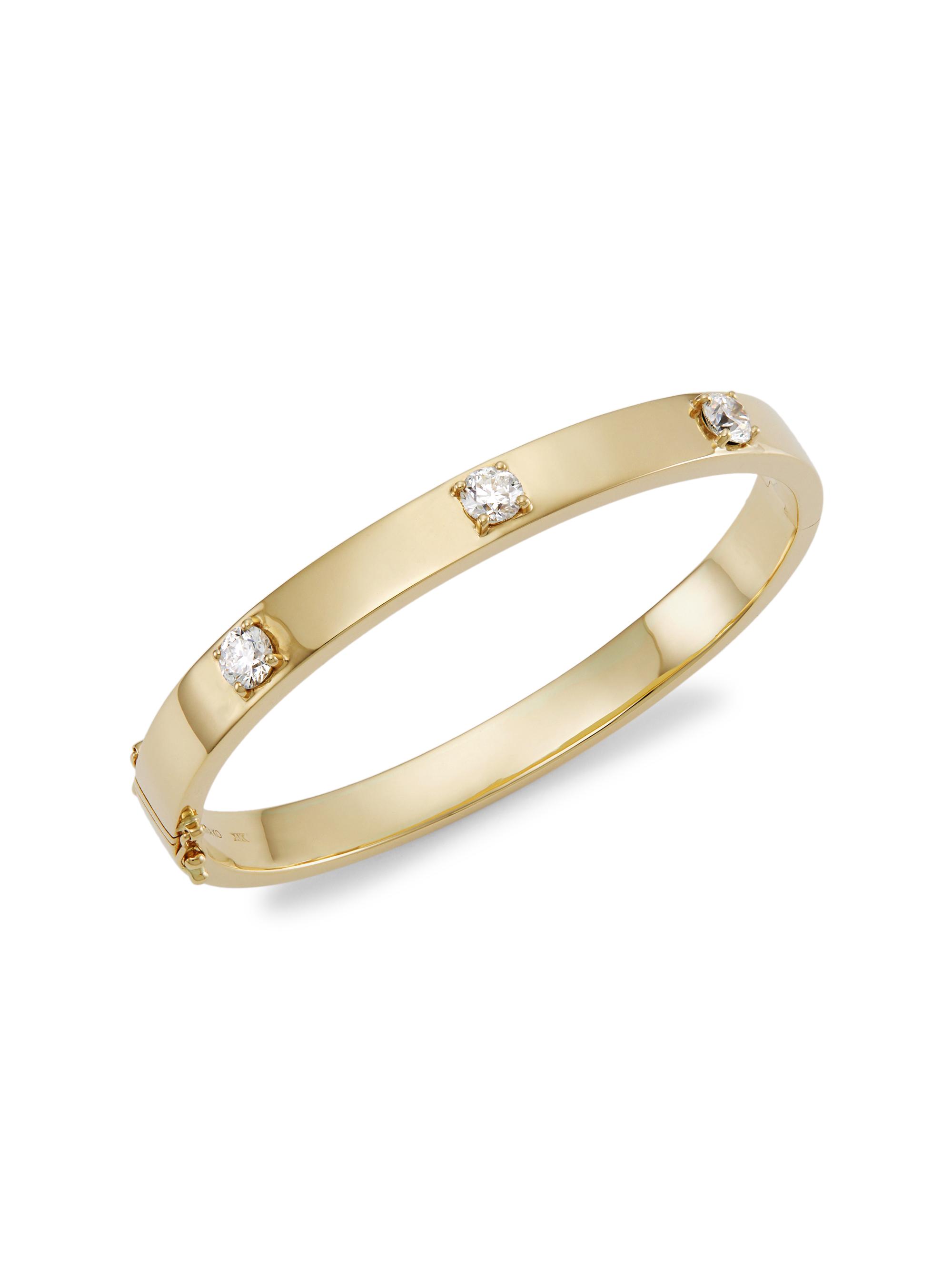 Anita Ko Women's 18K Yellow Gold & 1.52 TCW Diamond Oval Bangle - Yellow Gold