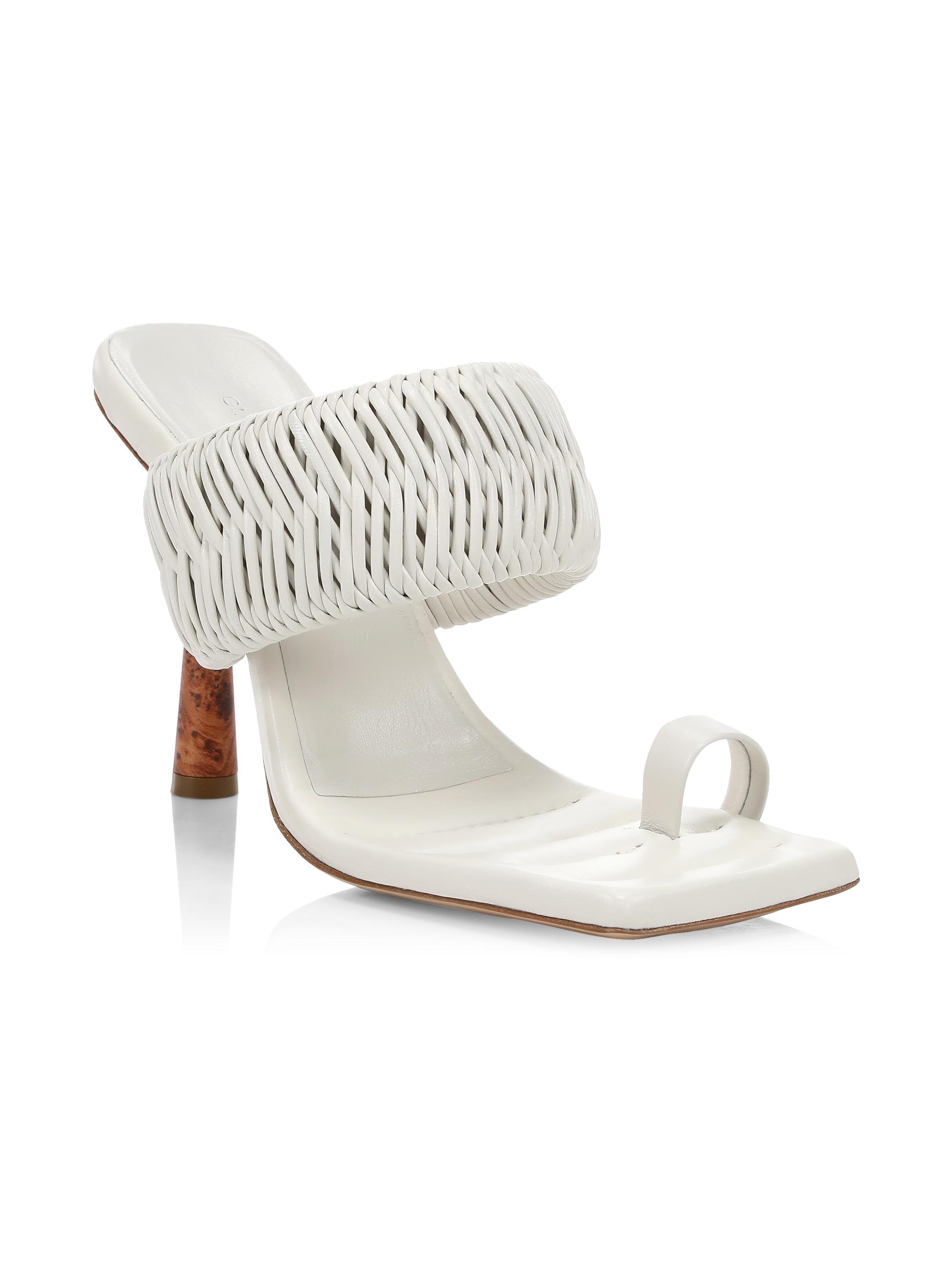 Gia Borghini Gia x RHW Woven Leather Toe-Loop Mules | Saks Fifth