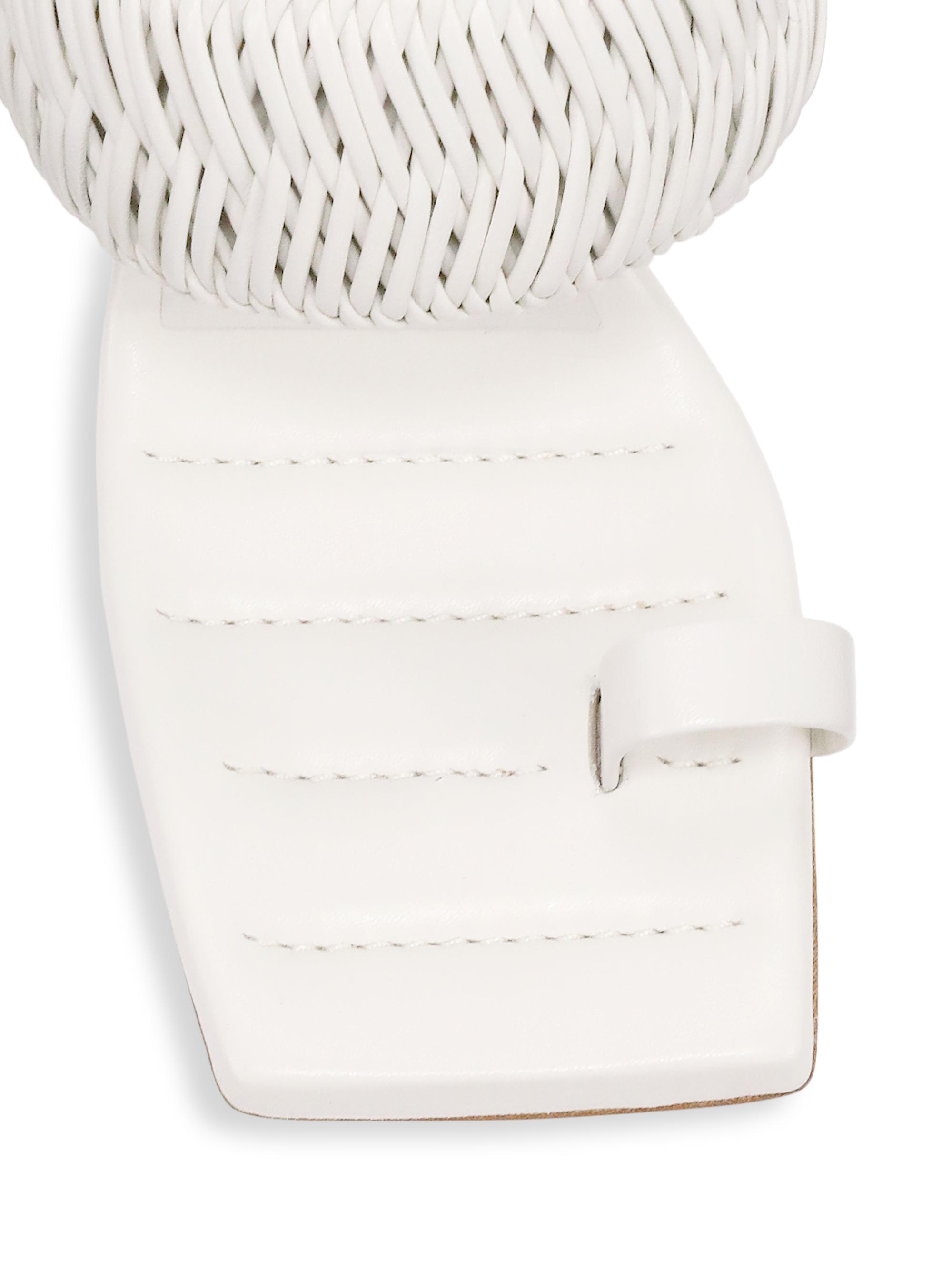 Gia Borghini Gia x RHW Woven Leather Toe-Loop Mules | Saks Fifth