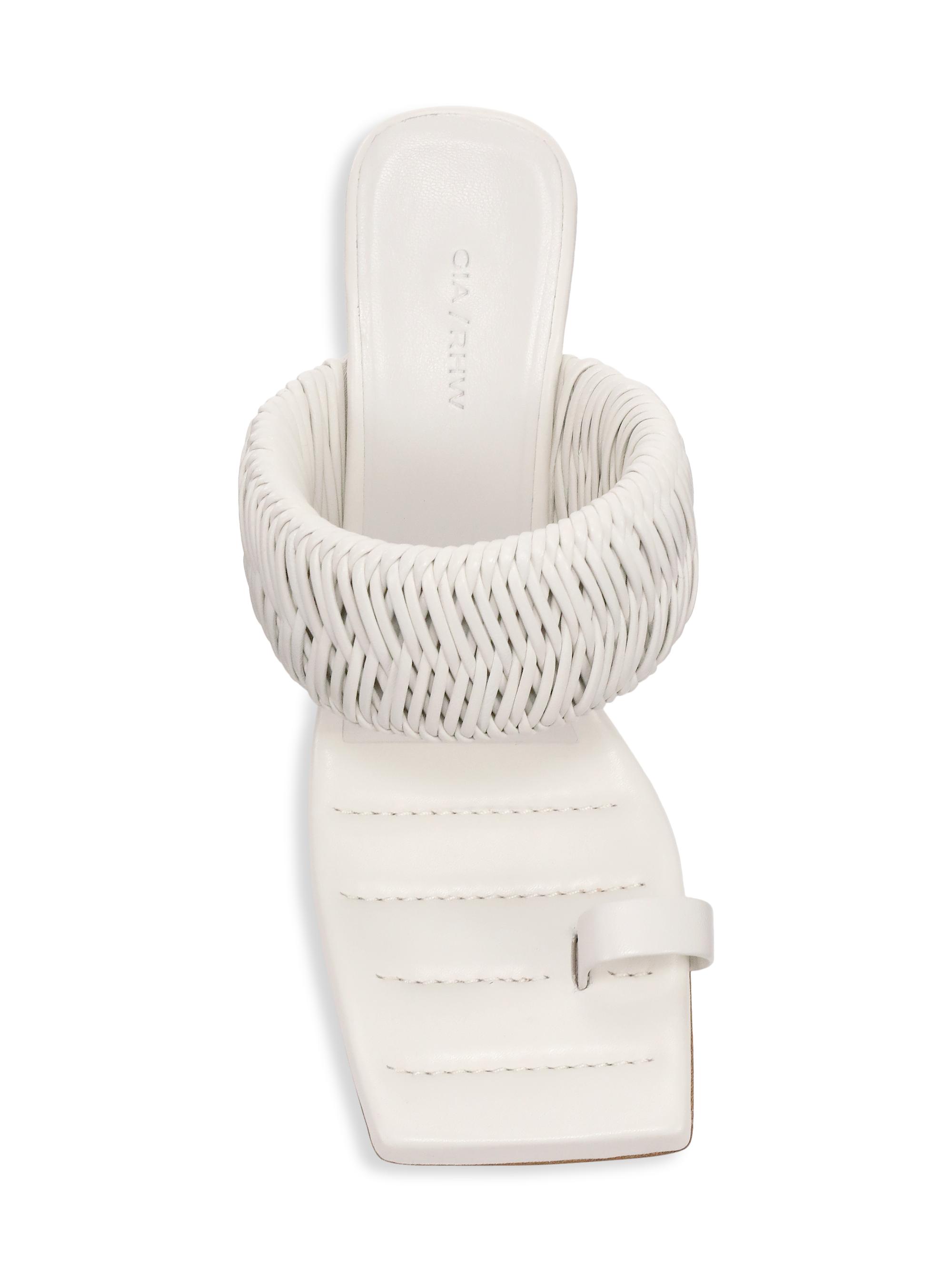 Gia Borghini Gia x RHW Woven Leather Toe-Loop Mules | Saks Fifth
