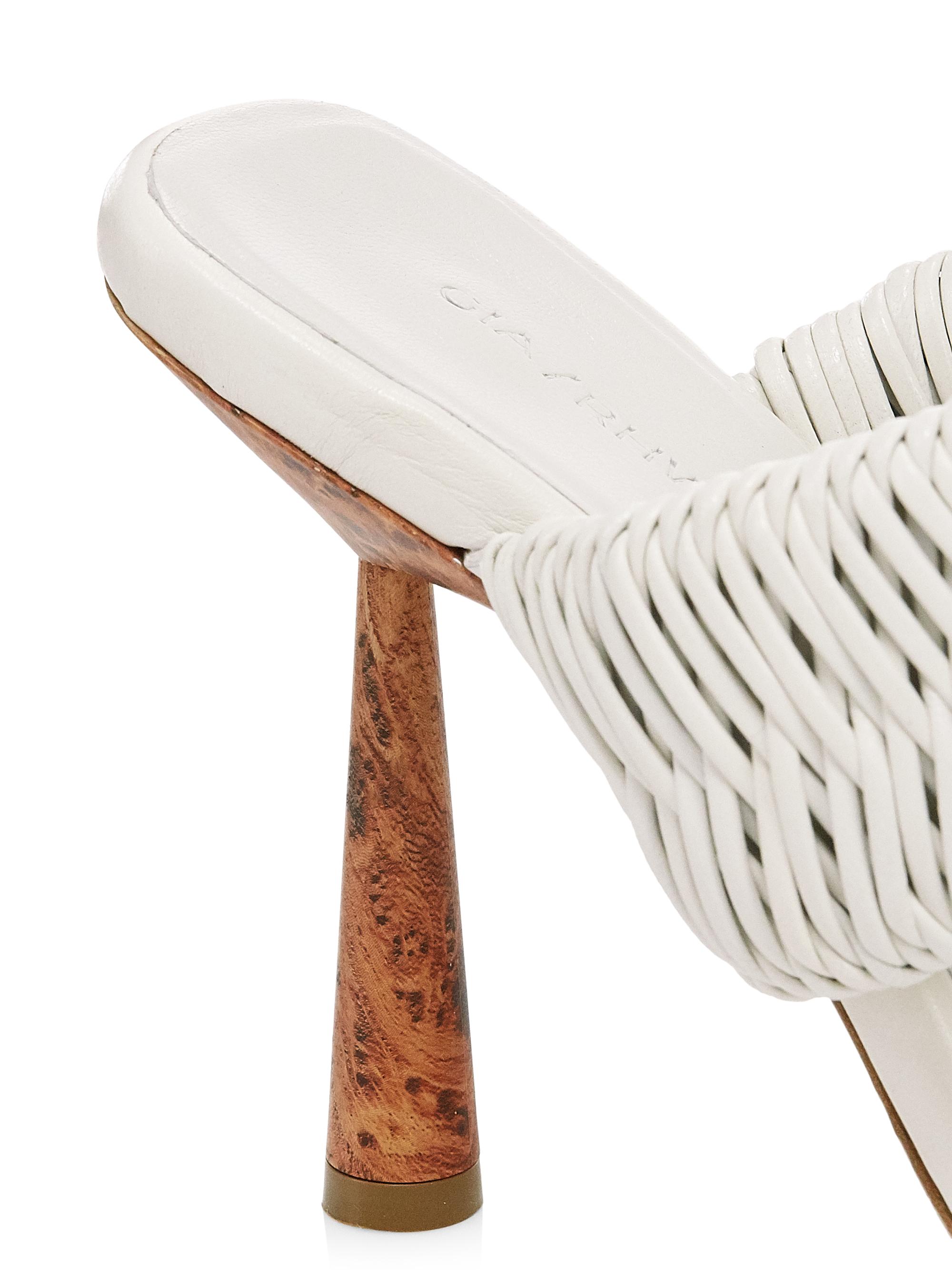 Gia Borghini Gia x RHW Woven Leather Toe-Loop Mules | Saks Fifth