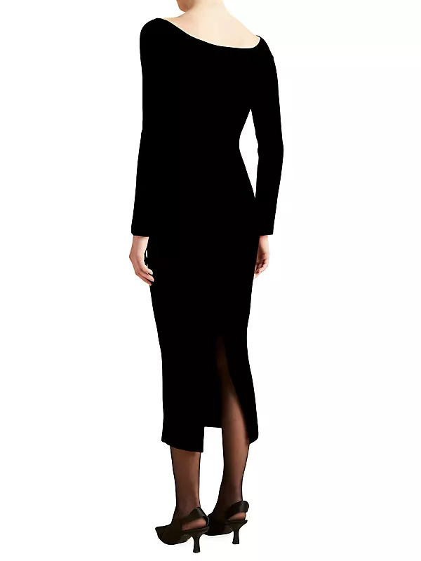 Pia Off-The-Shoulder Knit Midi Dress