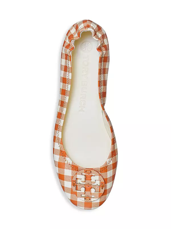 Minnie Gingham Leather Ballet Flats