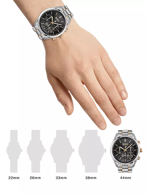 Shop HUGO BOSS Champion Watch Two-Tone Fifth Steel Saks Chronograph | Avenue Bracelet Stainless