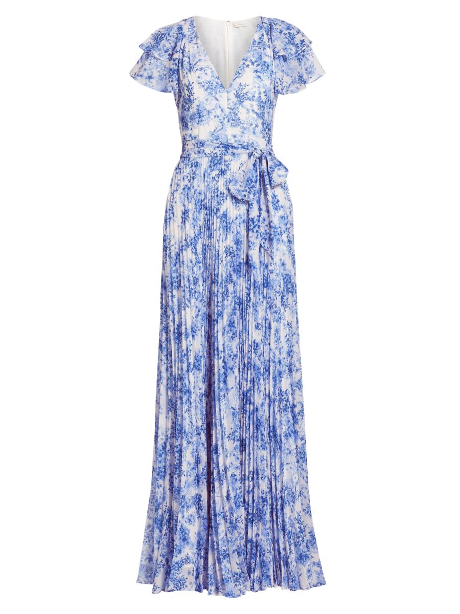 open lace back dress ml Monique Lhuillier Corinne Midi Dress, 4 / Blue