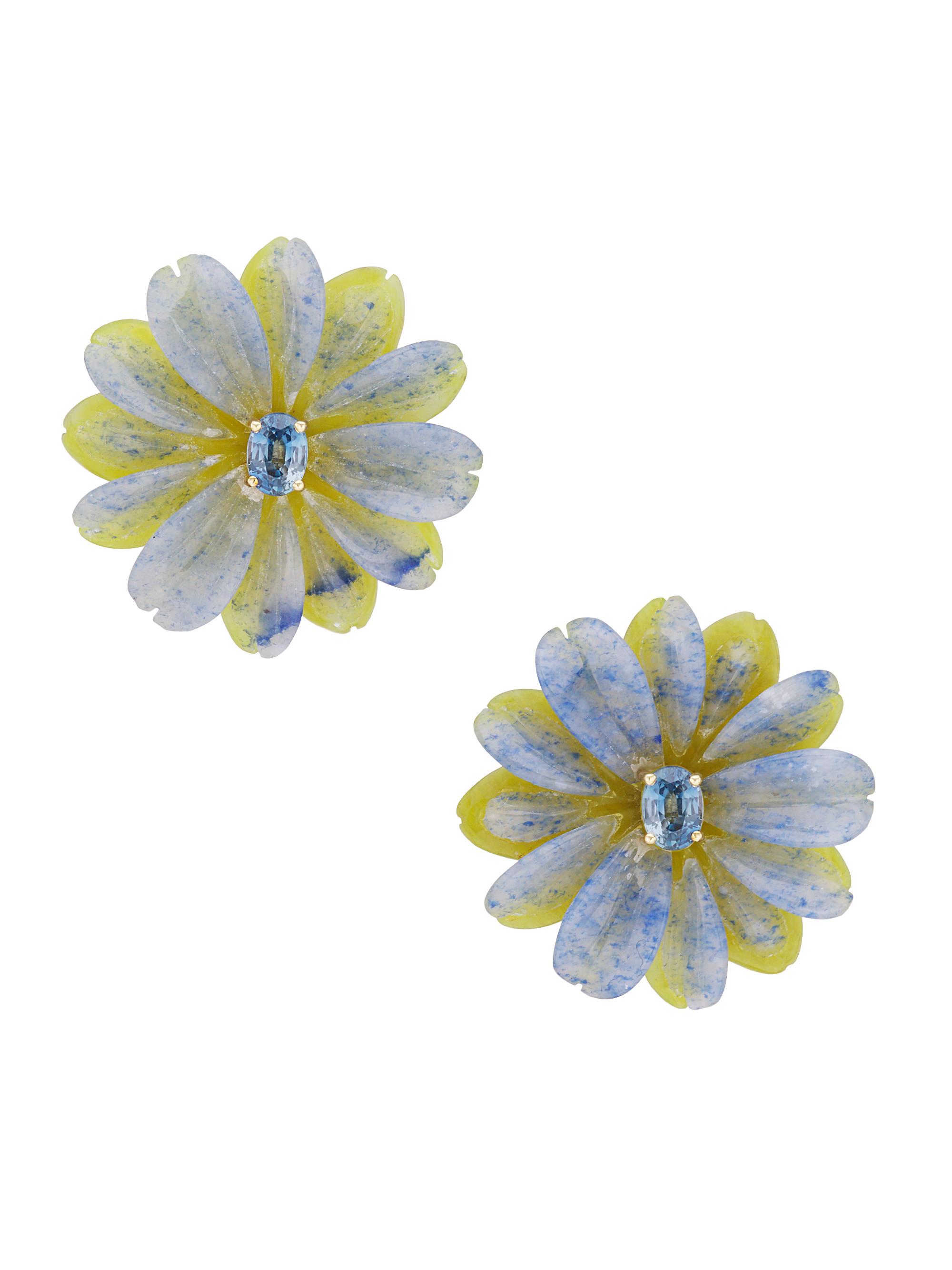 Casa Castro Women's Mother Nature 18K Gold & Multi-Stone Daisy Earrings