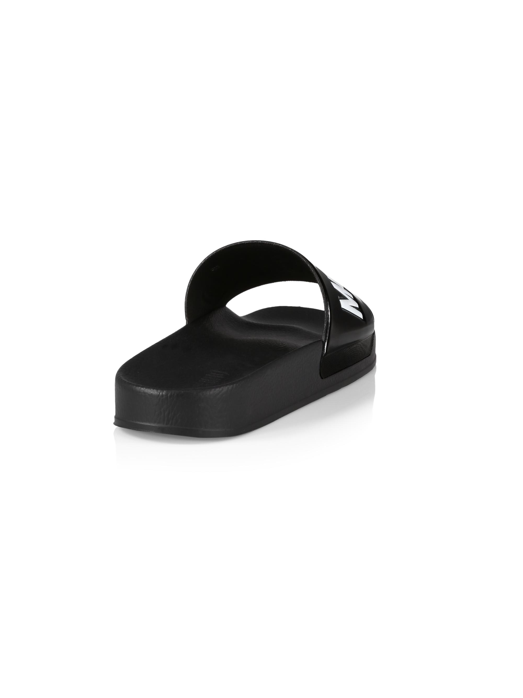 Moschino Mule PVC Logo Pool Slides | Saks Fifth Avenue display picture 2