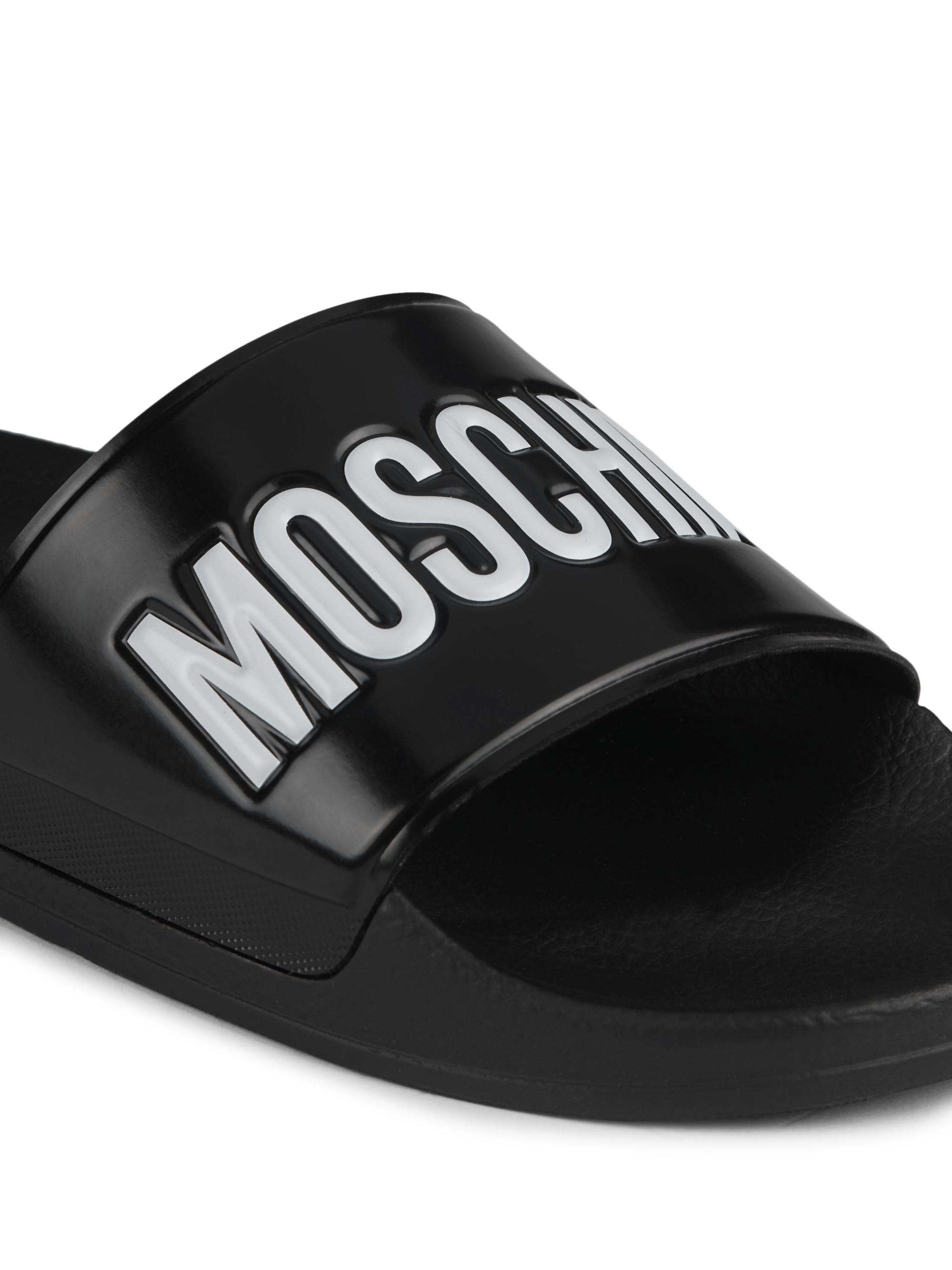 Moschino Mule PVC Logo Pool Slides | Saks Fifth Avenue display picture 3