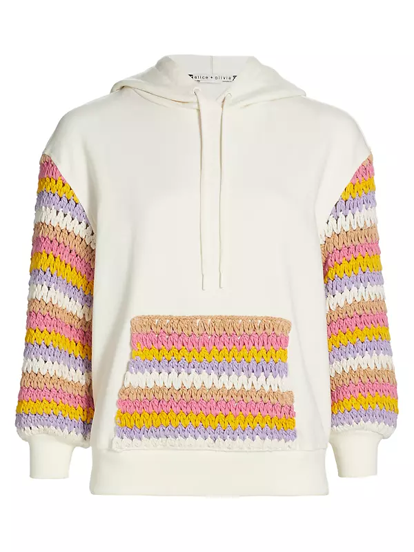 Shop Alice + Olivia Nisa Crochet Combo Hoodie | Saks Fifth Avenue