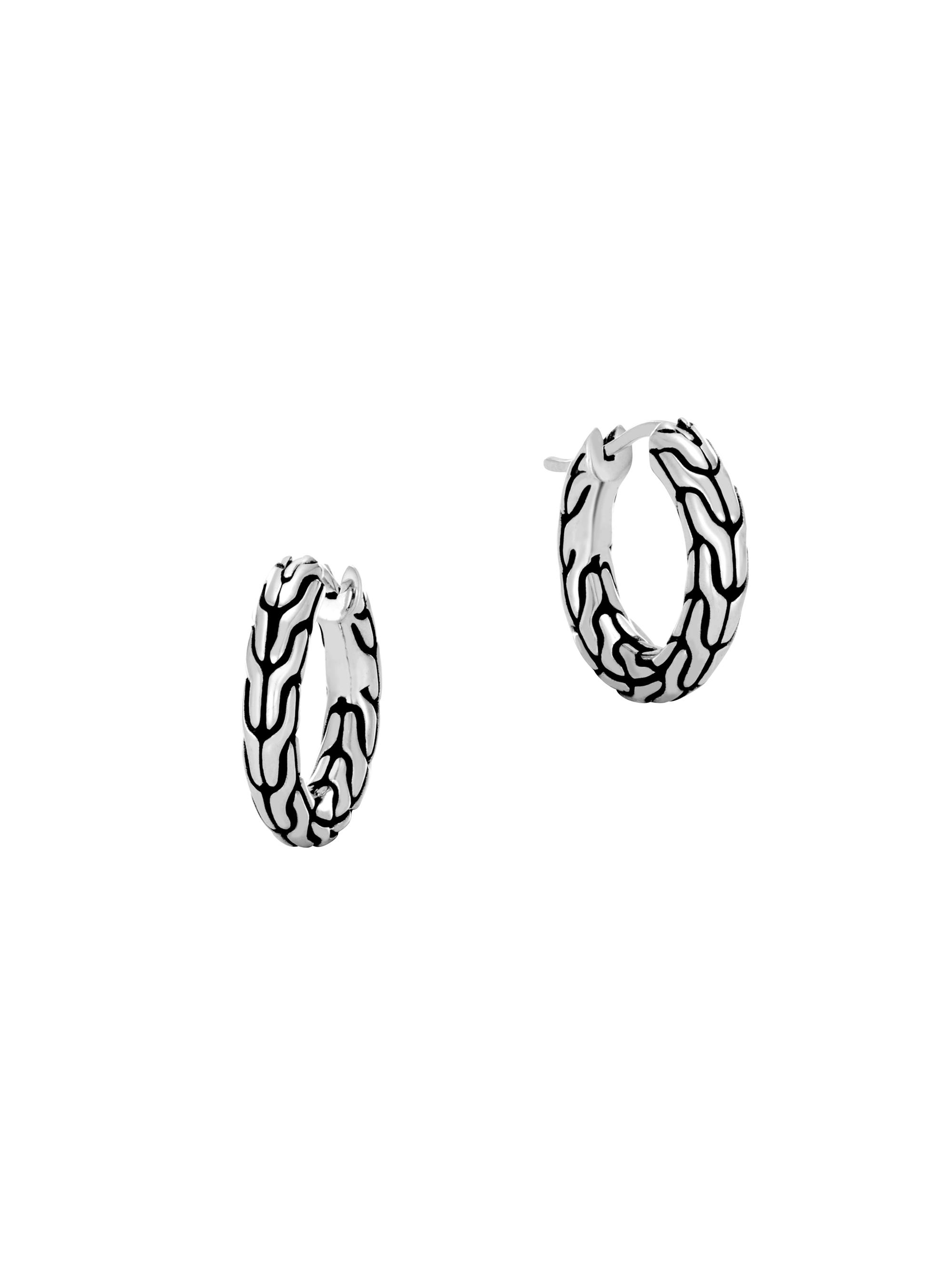 John Hardy Women's Classic Chain Silver Extra-Small Hoop Earrings - Silver