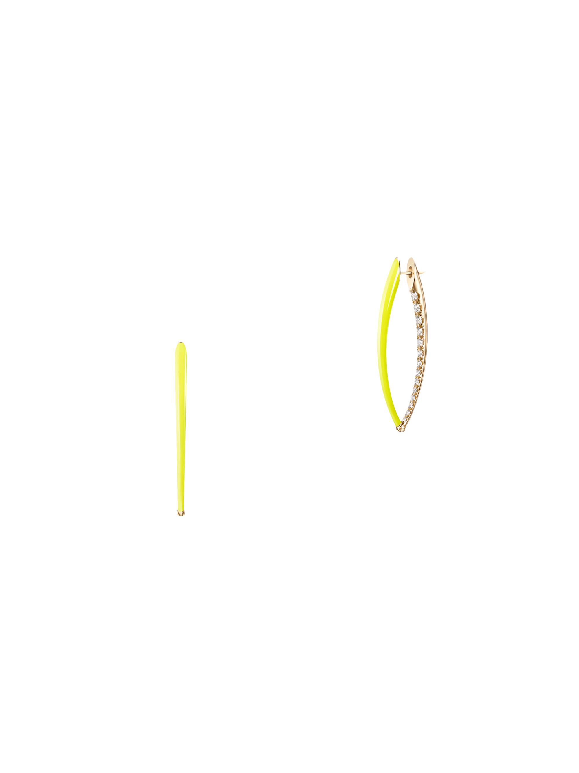 Melissa Kaye Women's Cristina 18K Yellow Gold, Diamond & Neon Yellow Enamel  Hoop Earrings - Yellow Gold