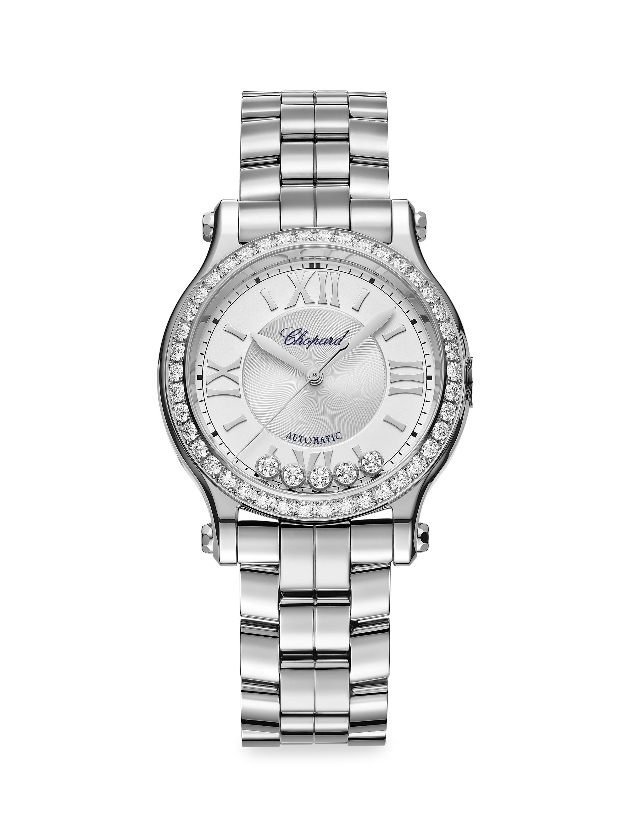 Chopard Women's Happy Sport Stainless Steel & Diamond Bracelet Watch - Silver