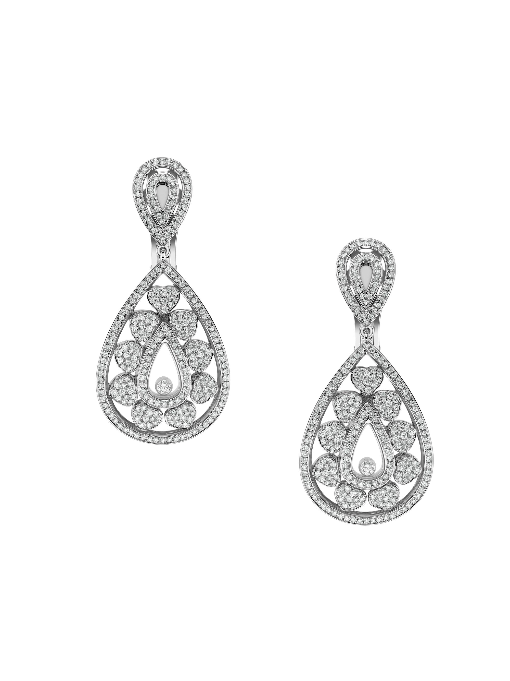 Chopard Women's Happy Diamonds 18K White Gold & Diamond Drop Earrings - White Gold