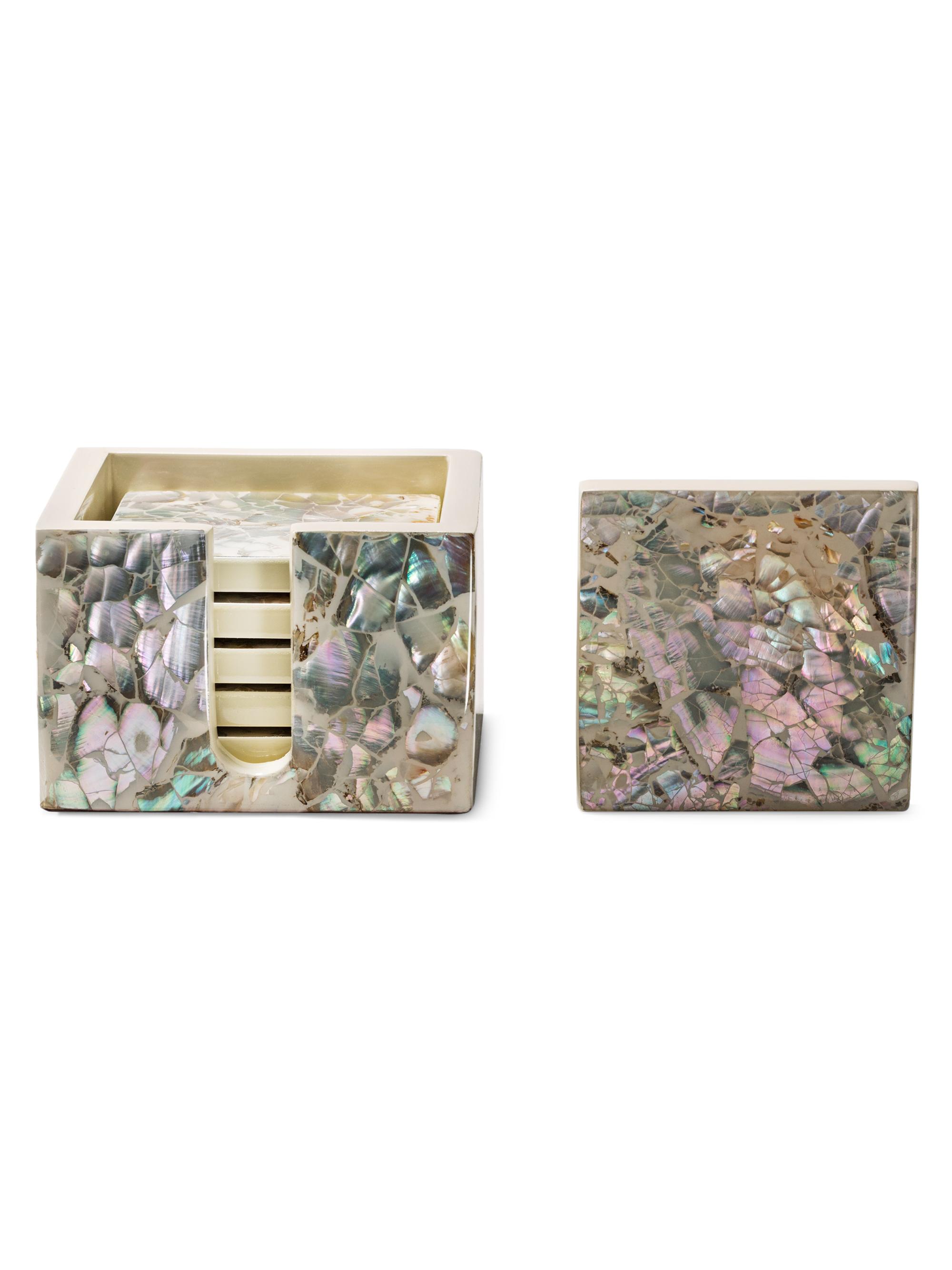 Ladorada Mother Of Pearl 4-Piece Natural Coaster Set