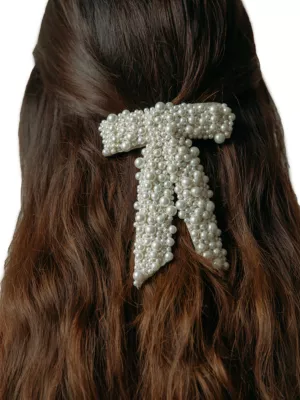 Jennifer Behr Chantelle velvet bow hair clip - Black