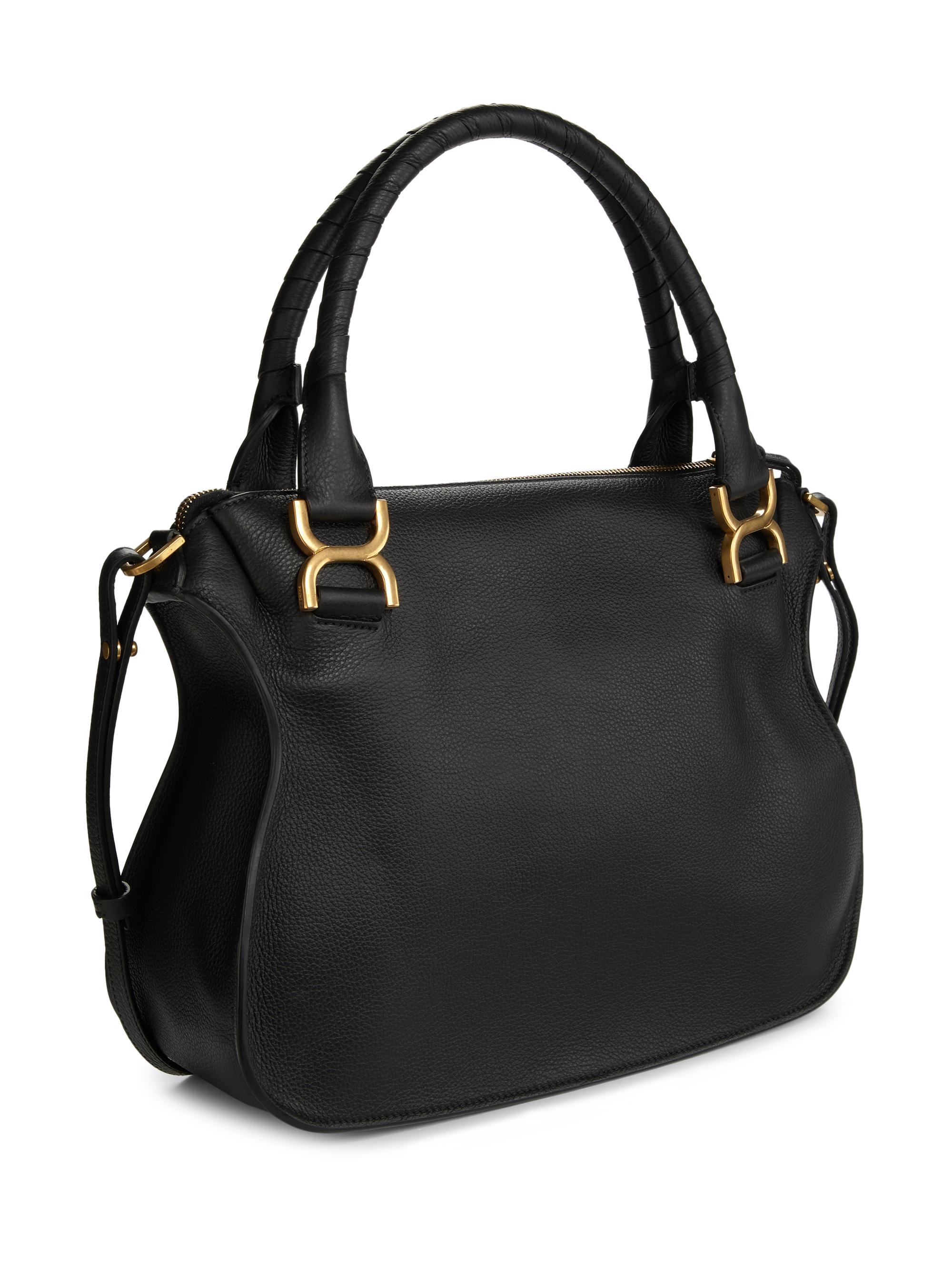 お値下げ OK！chloe marcie Chloe Khaki Green Pebbled Leather Medium Marcie Satchel Bag