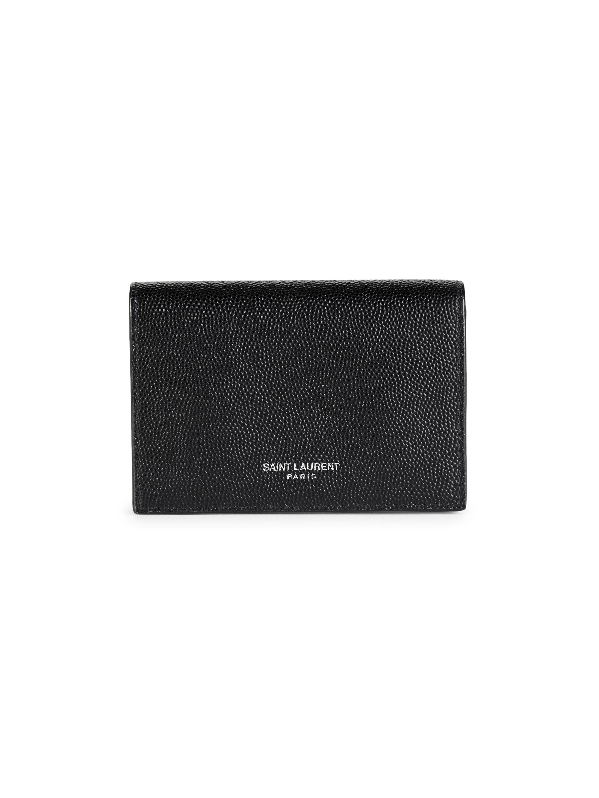 Saint Laurent Men's Leather Card Holder - Nero