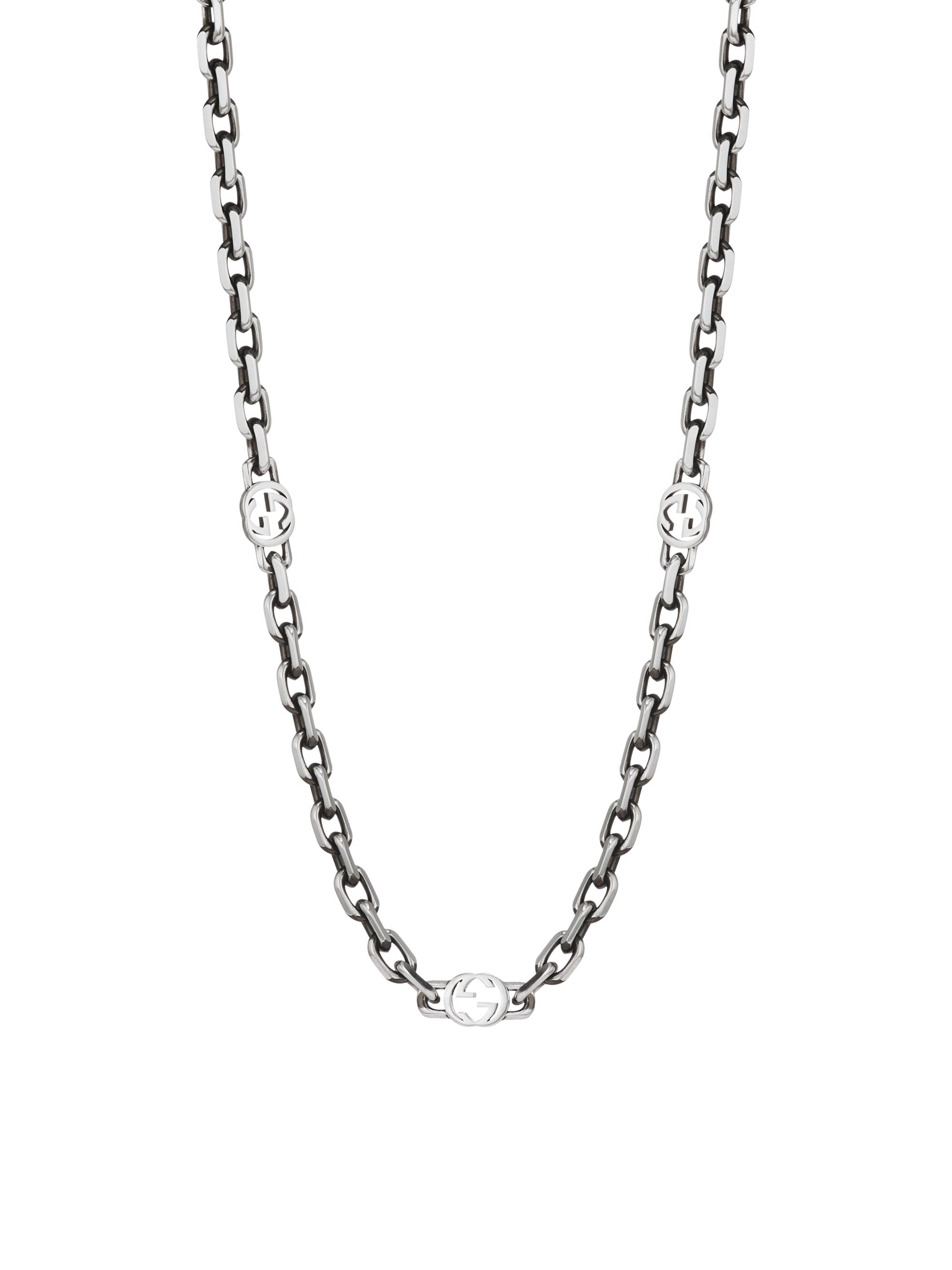 GUCCI ネックレス シルバー Gucci Interlocking chain necklace in 925 sterling silver | GUCCI® US