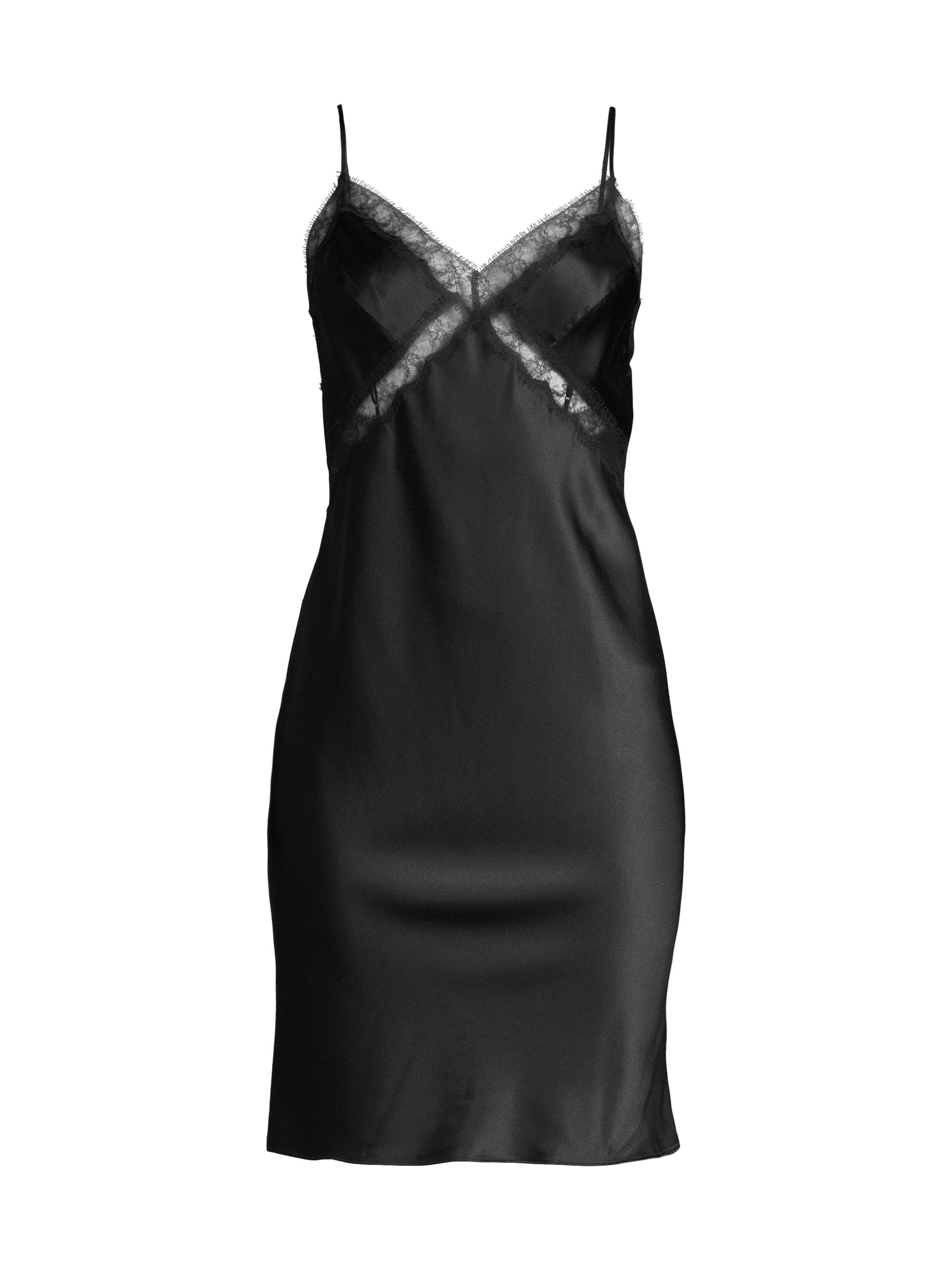 Kiki de Montparnasse Women's Lace Inset Slip Dress - Black