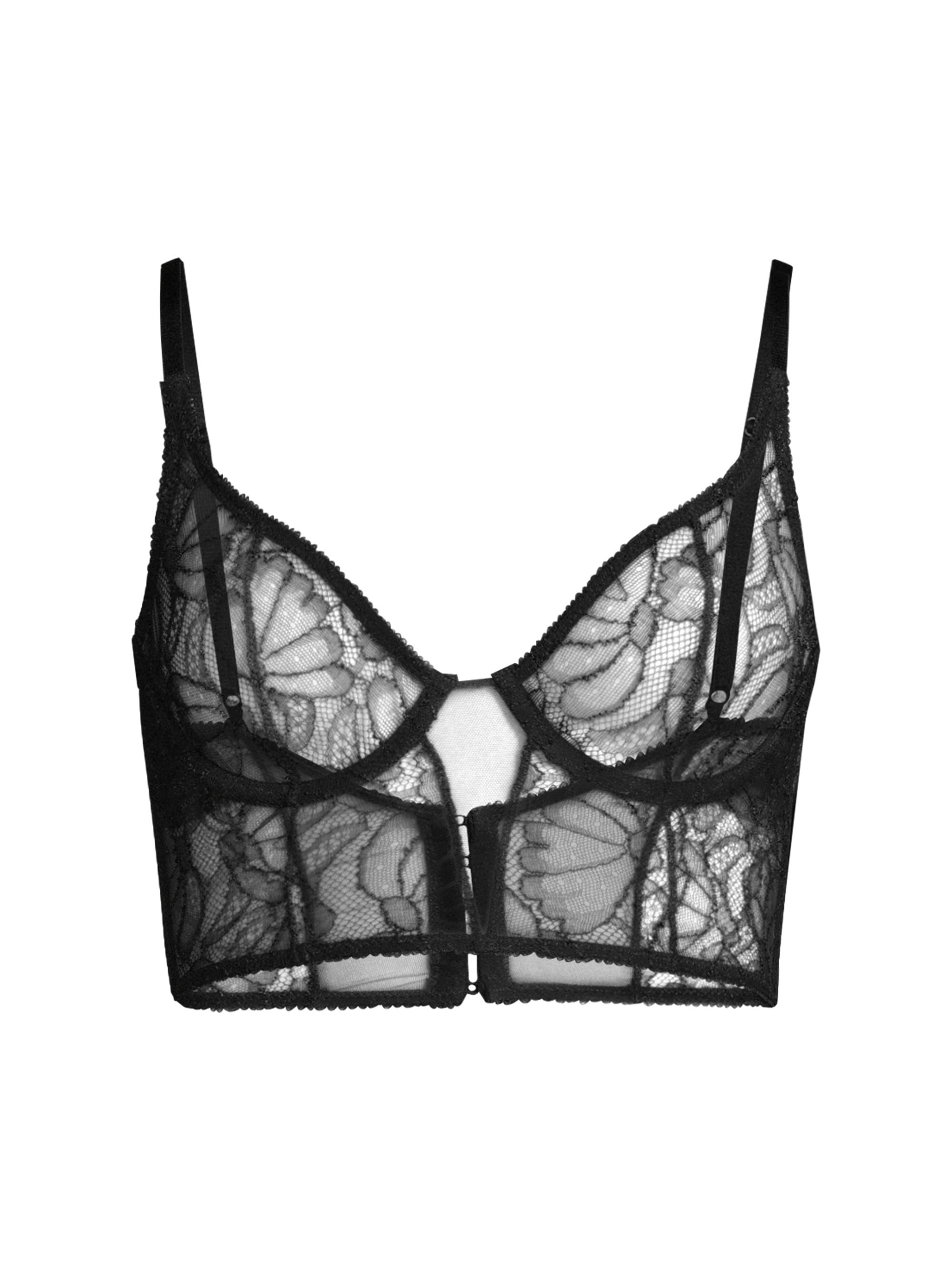 Kiki de Montparnasse Women's Marguerite Longline Lace Bra - Black