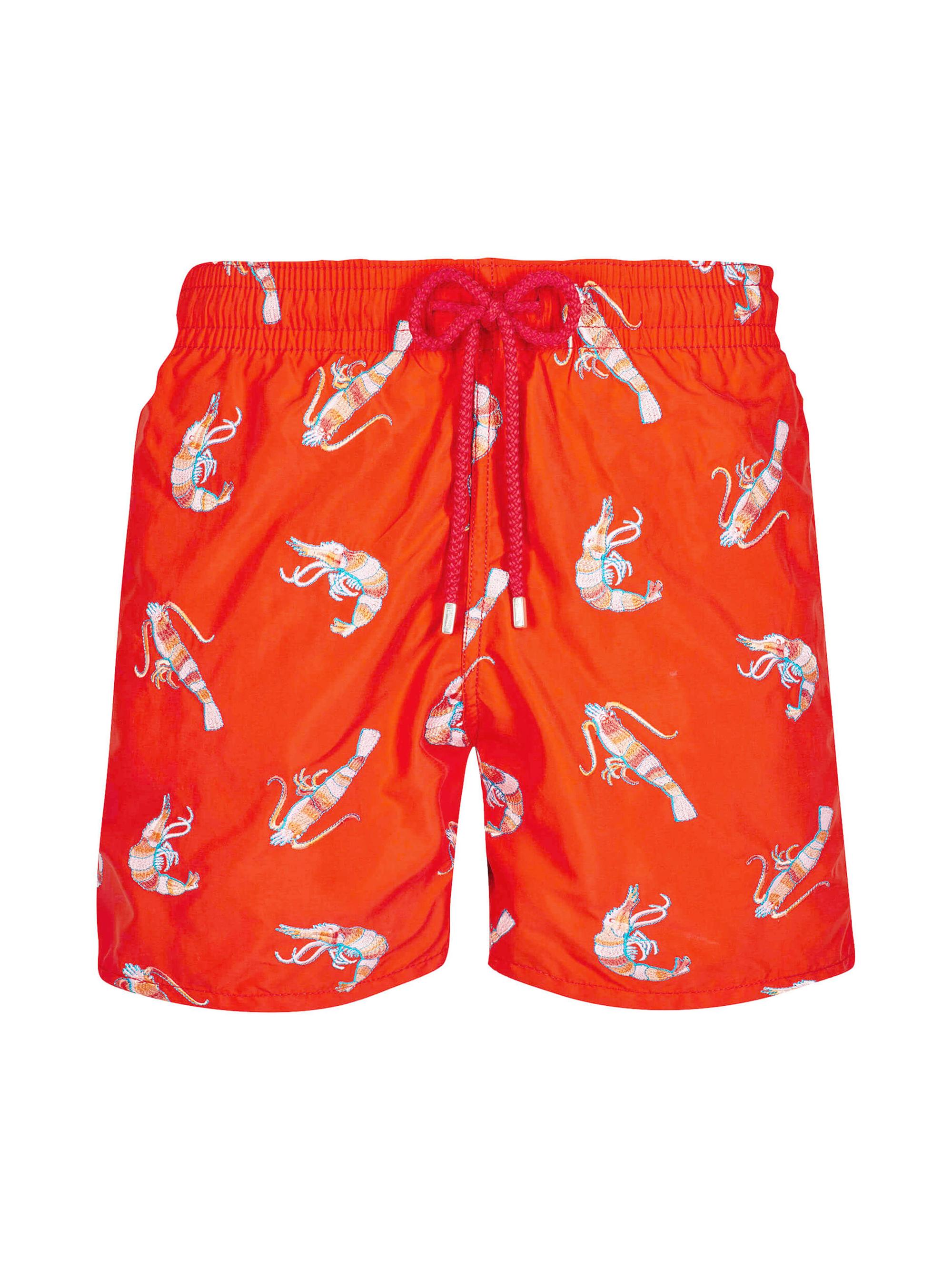 Vilebrequin Men's Crevet Crustacean-Embroidered Swim Trunks - Nefle