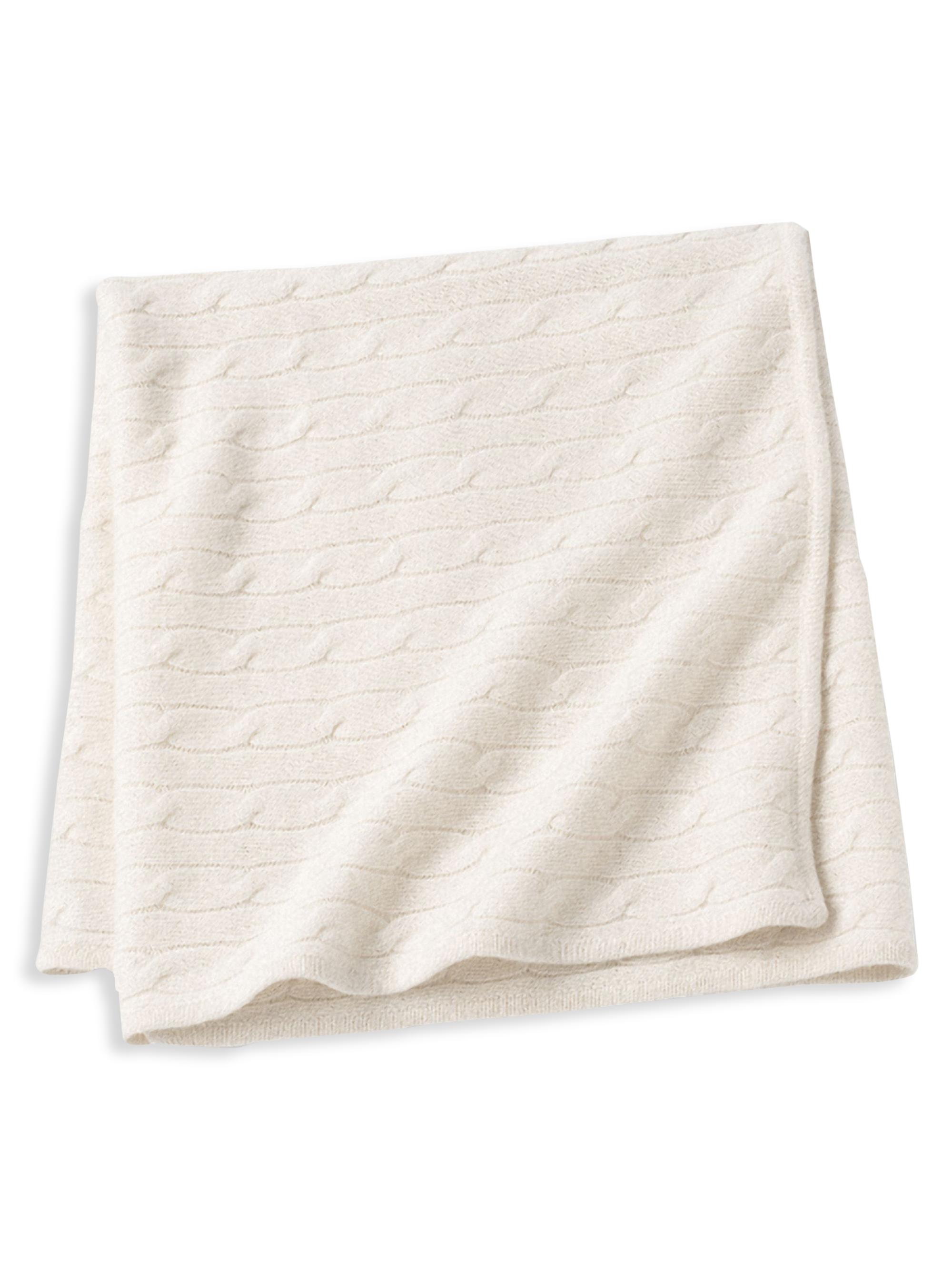 Sofia Cashmere Cable Knit Cashmere Blanket -