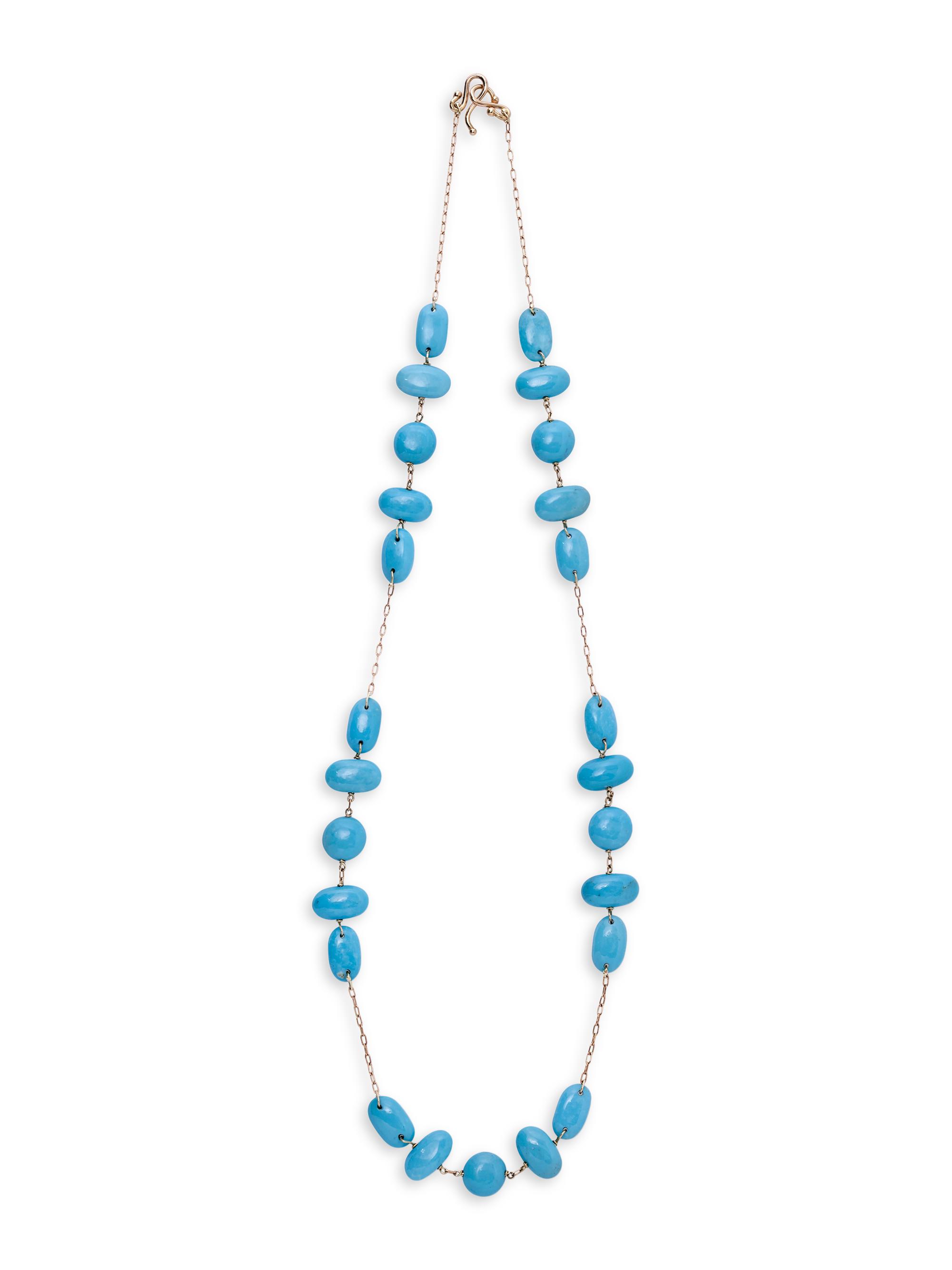 Tenthousandthings Women's Mini 18K Yellow Gold & Turquoise Double Cross Necklace - Turquoise