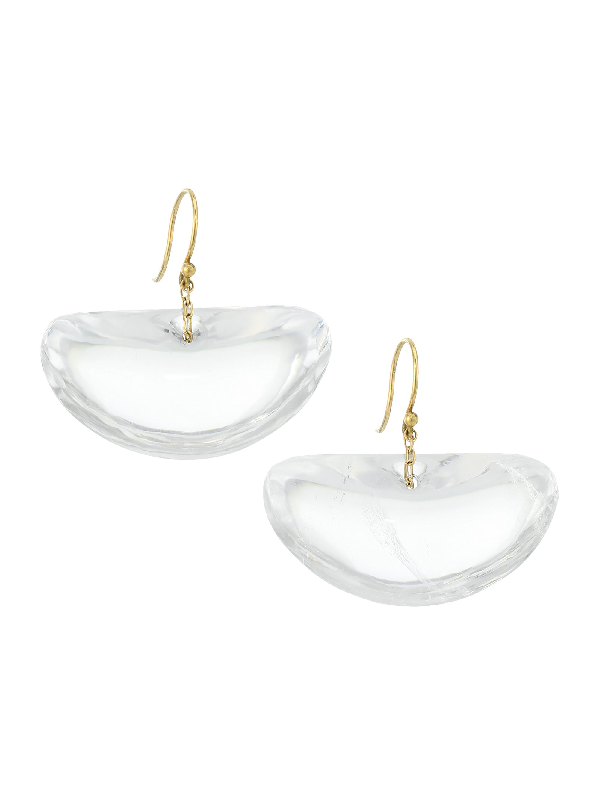Tenthousandthings Women's Ginko Hand-Cut Crystal Earrings - Crystal