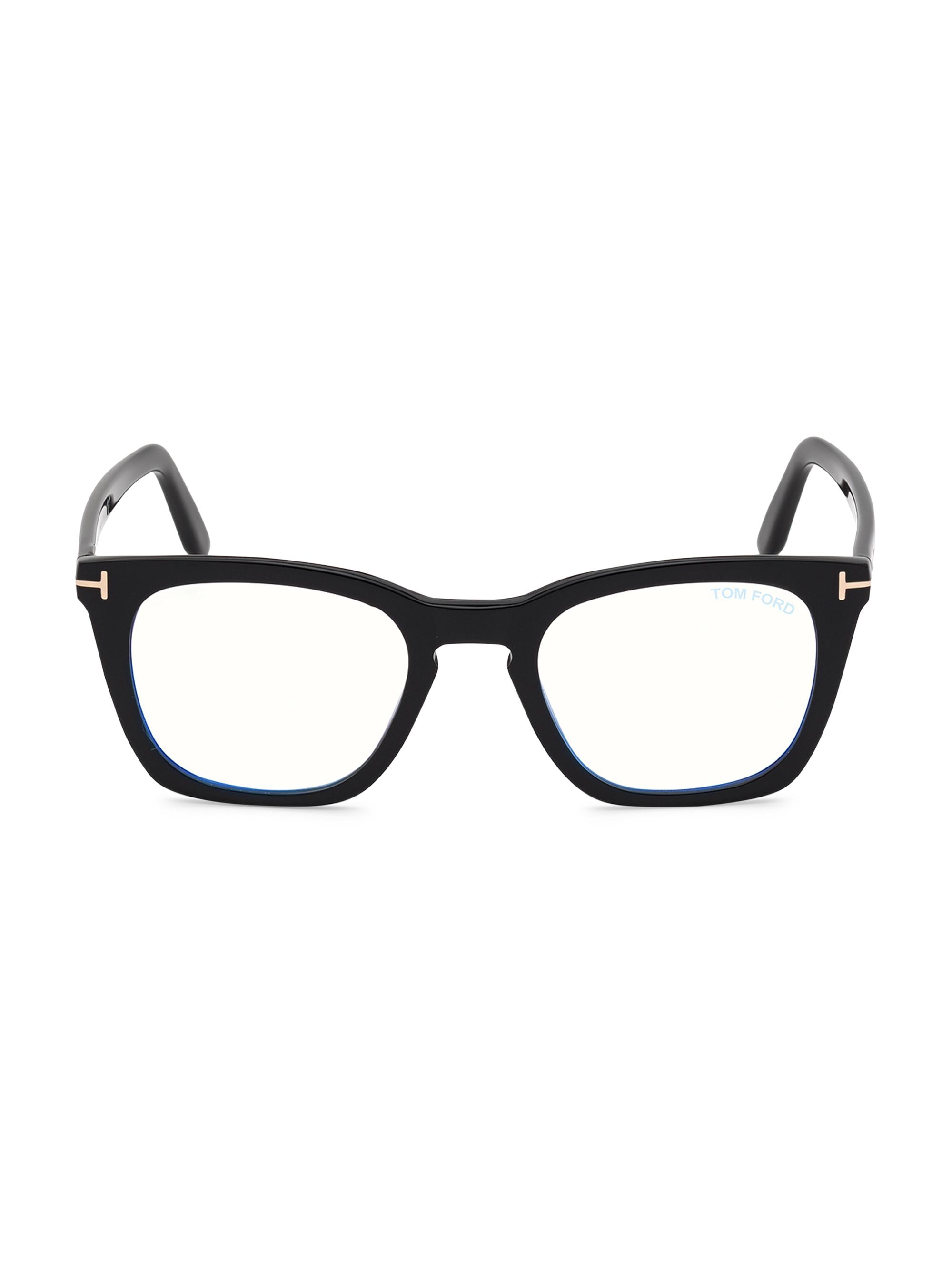 TOM FORD Men's 50MM Blue Filter Optical Glasses - Black
