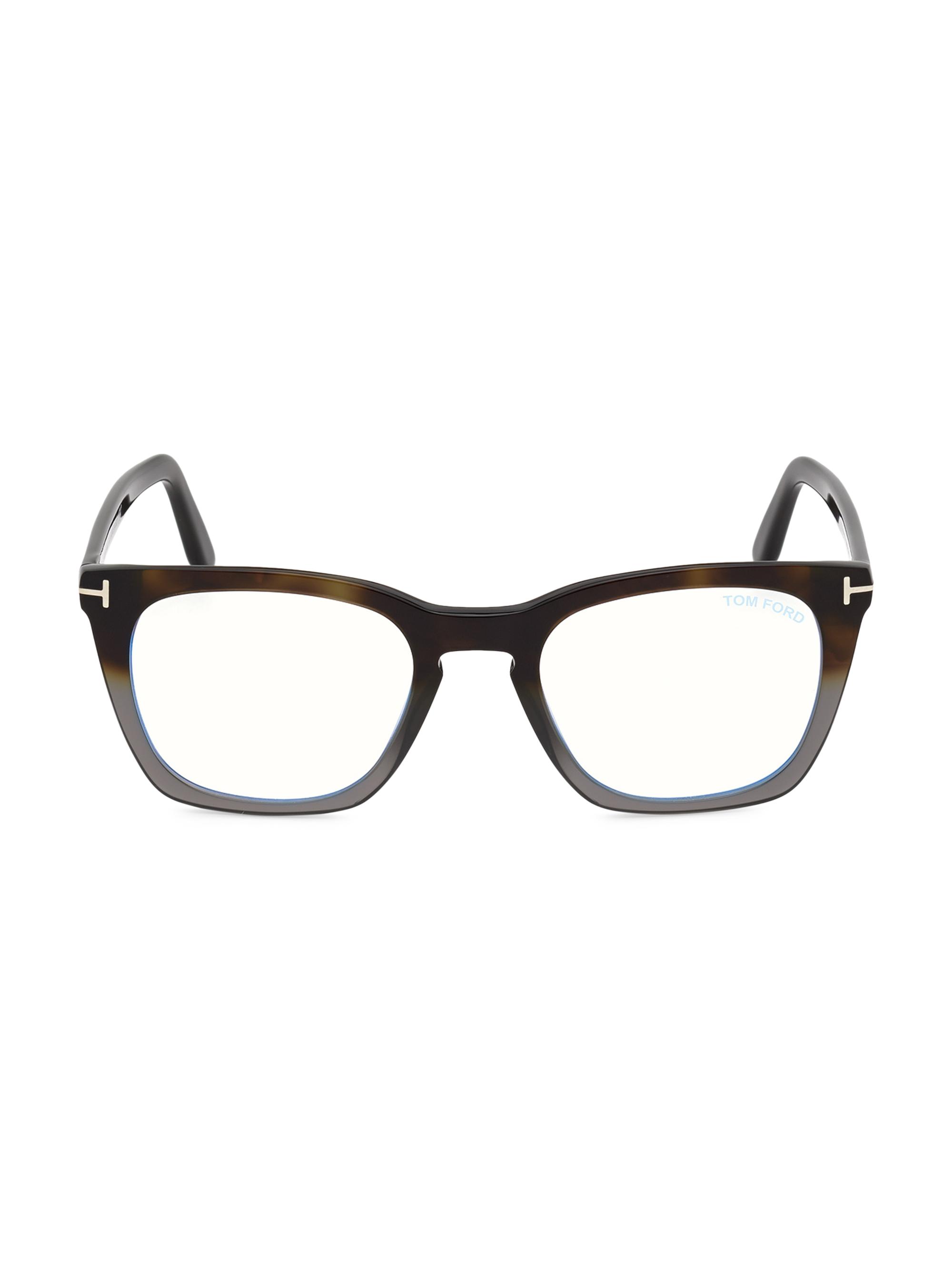 TOM FORD Men's 50MM Blue Filter Optical Glasses - Shiny Blue