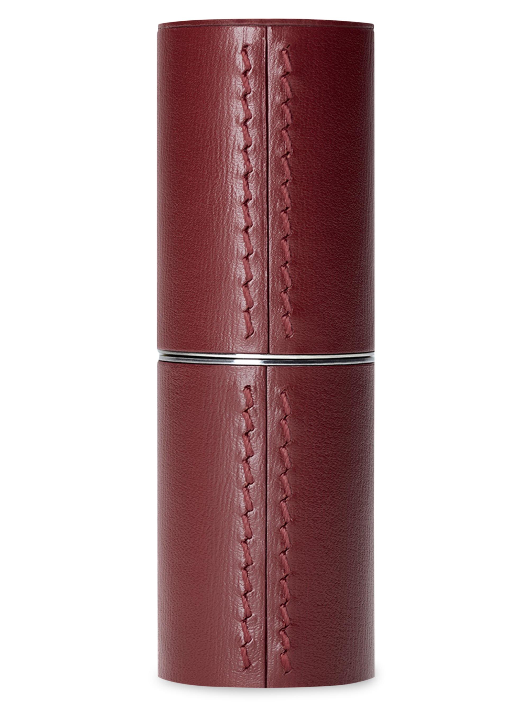 La Bouche Rouge Women's Refillable Fine Leather Lipstick Case - Chocolate