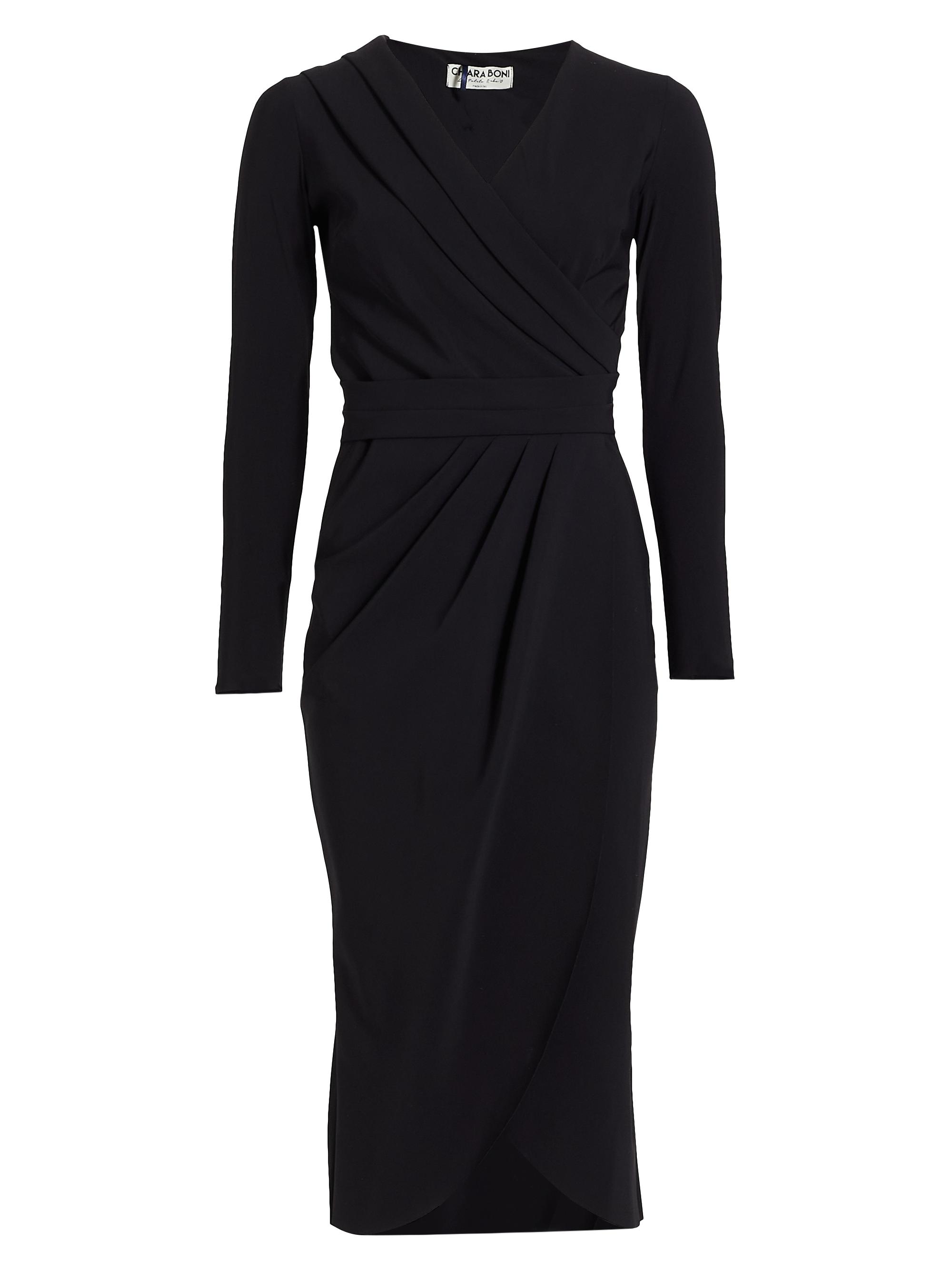 Chiara Boni La Petite Robe Women's Jodene Pleated Wrap Midi Dress - Black