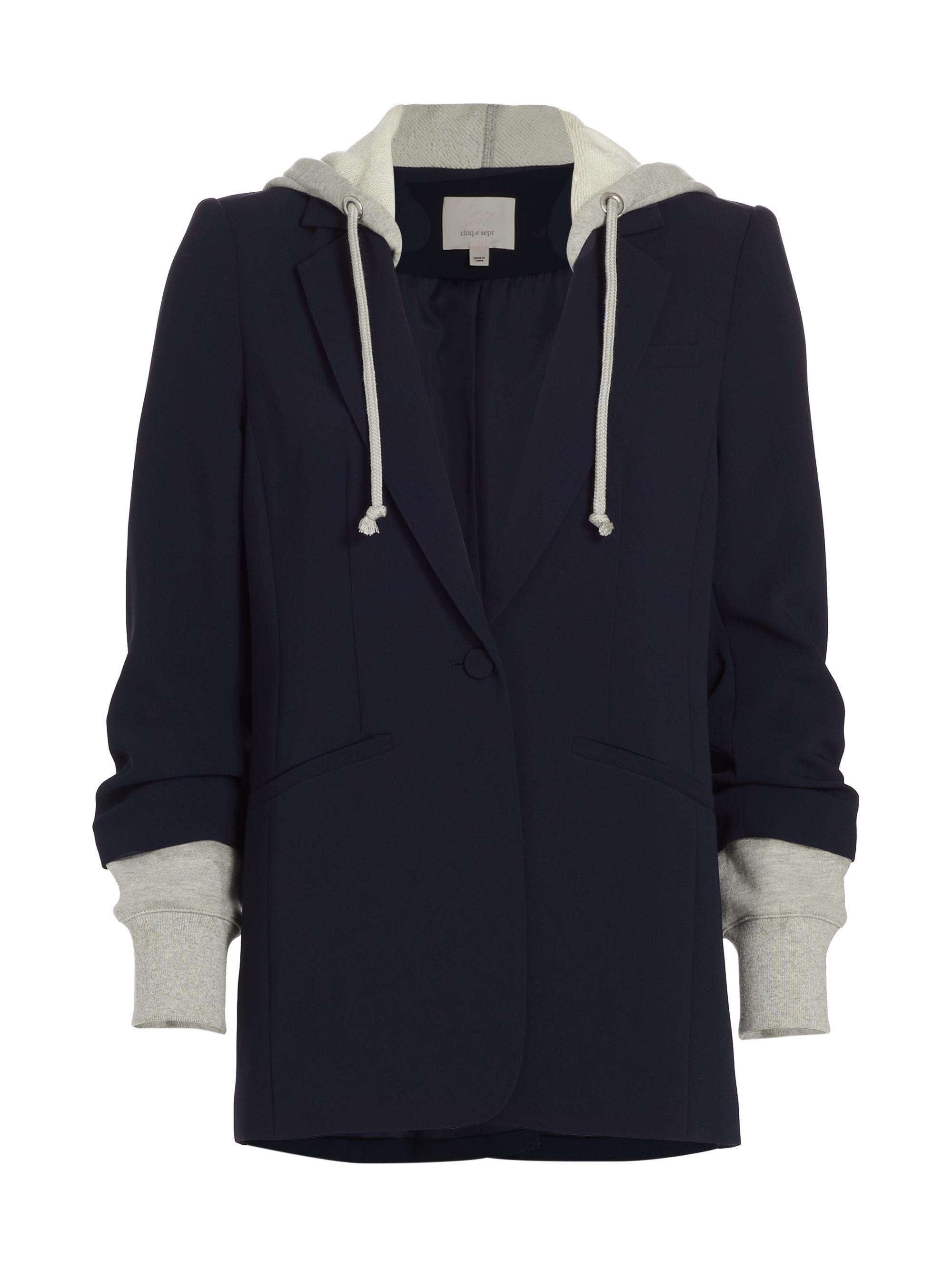 Cinq à Sept Women's Khloe Hooded Blazer - Navy Heather Grey