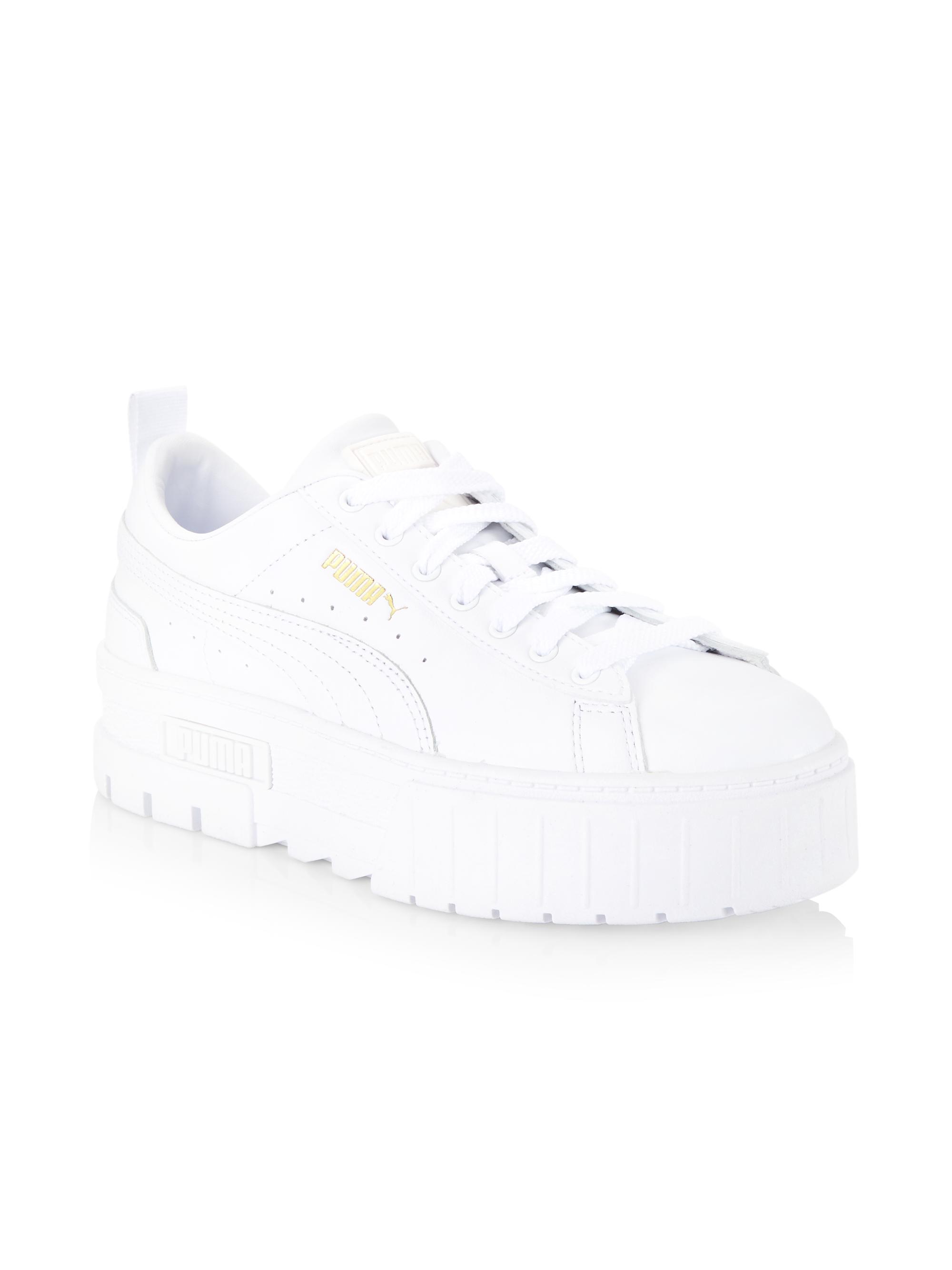 puma full white sneakers