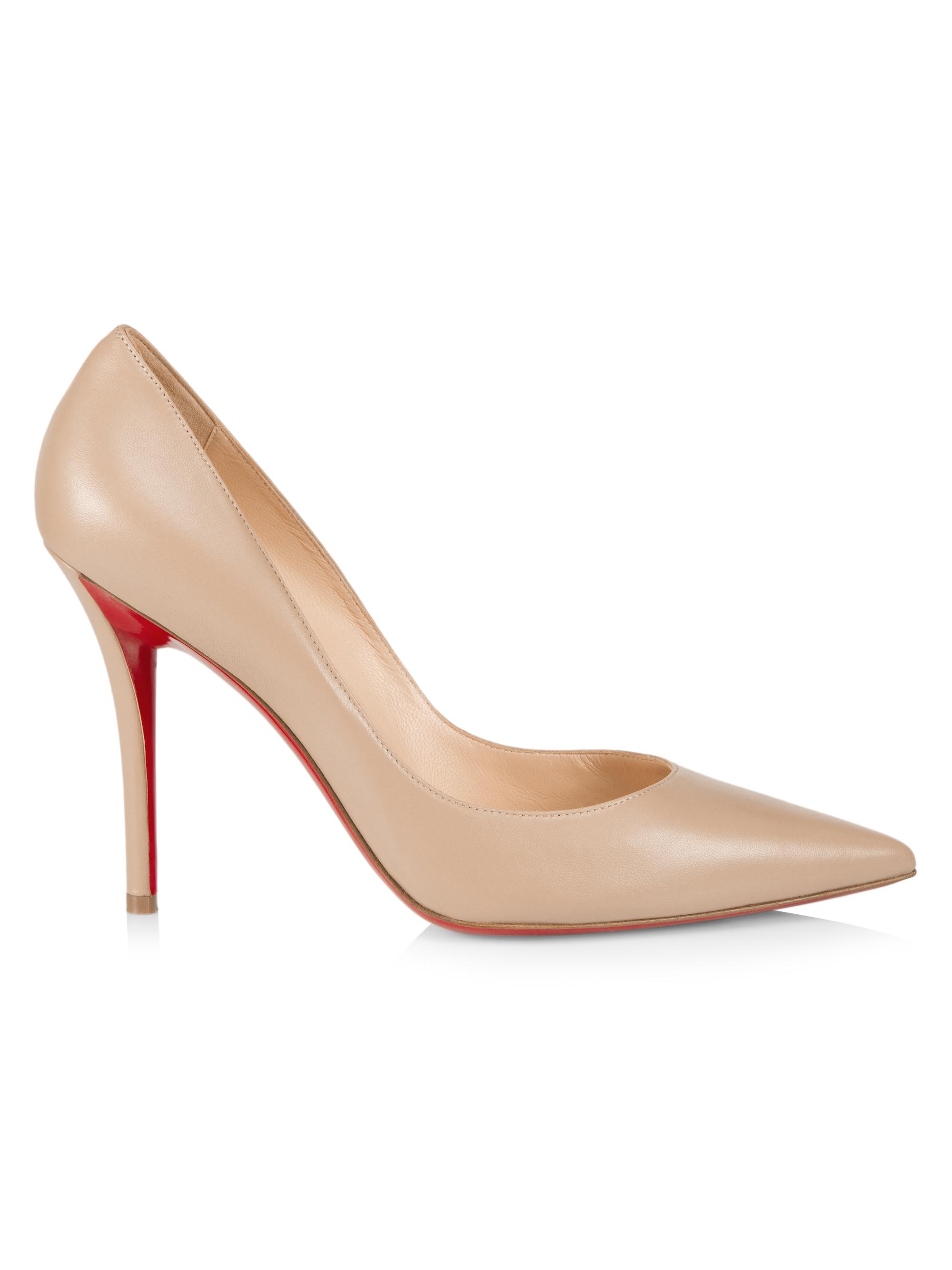 Christian Louboutin Women's Apostrophy 100 Leather Pumps - Blush