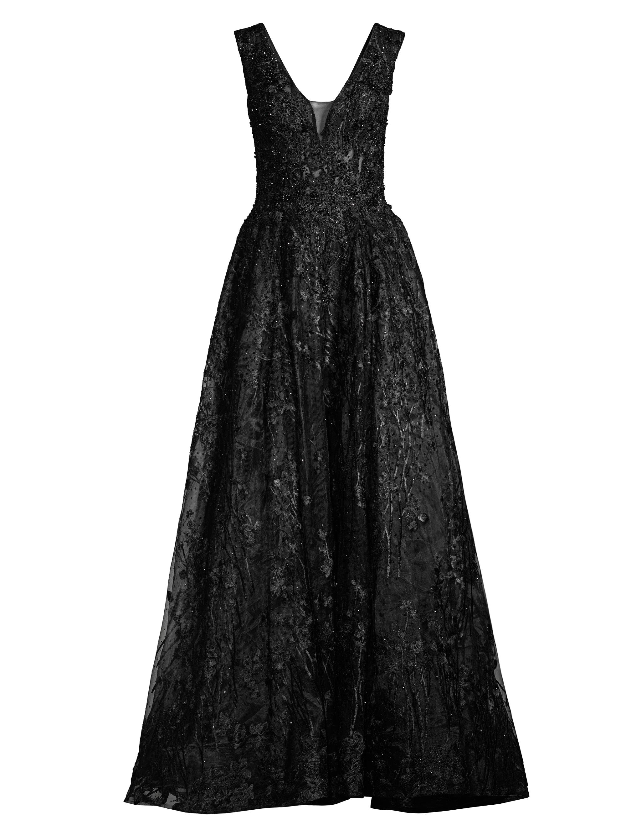Mac Duggal Women's Beaded Tulle Ball Gown - Black