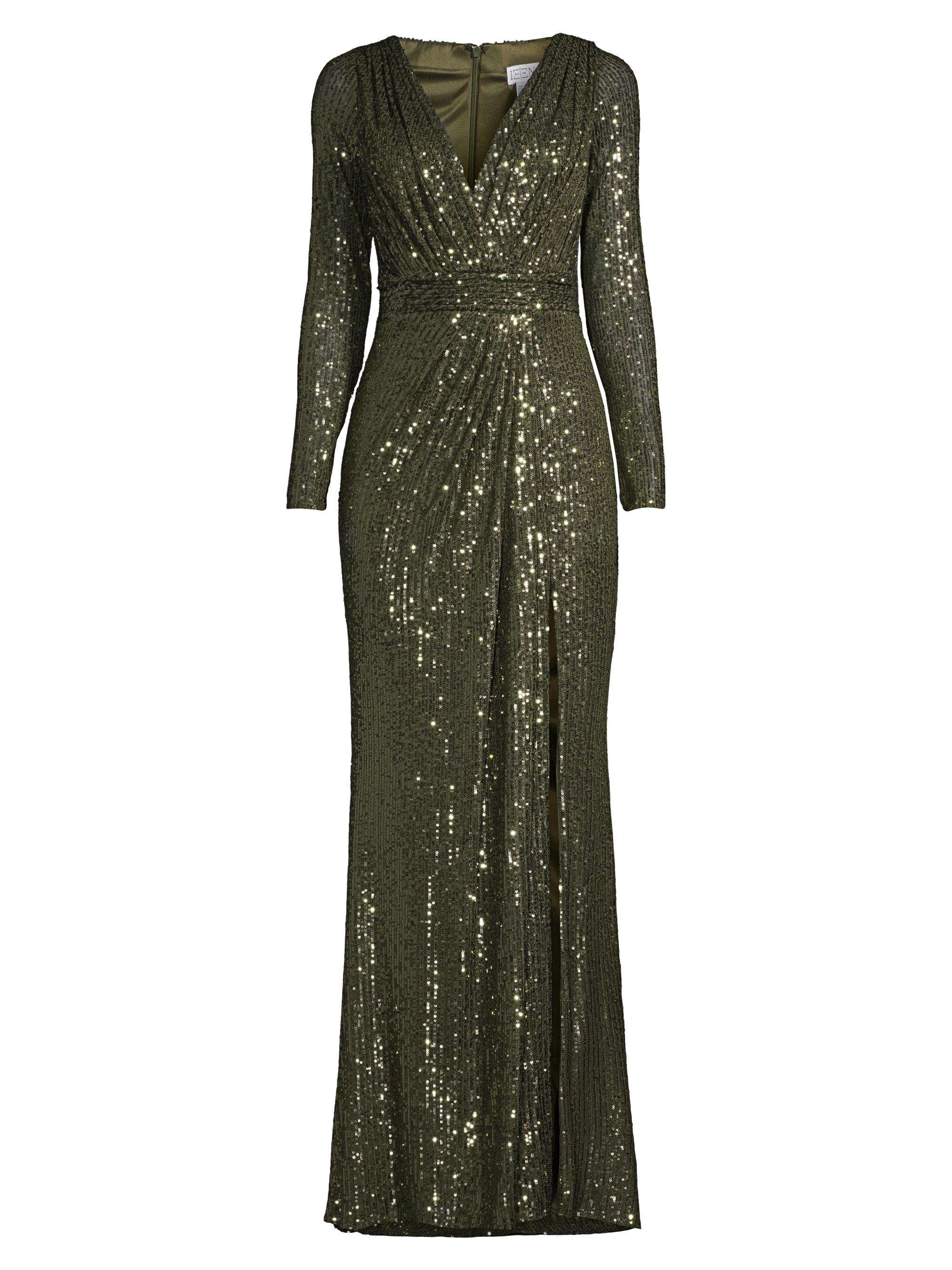 Mac Duggal Women's Sequined Evening Gown - Olive
