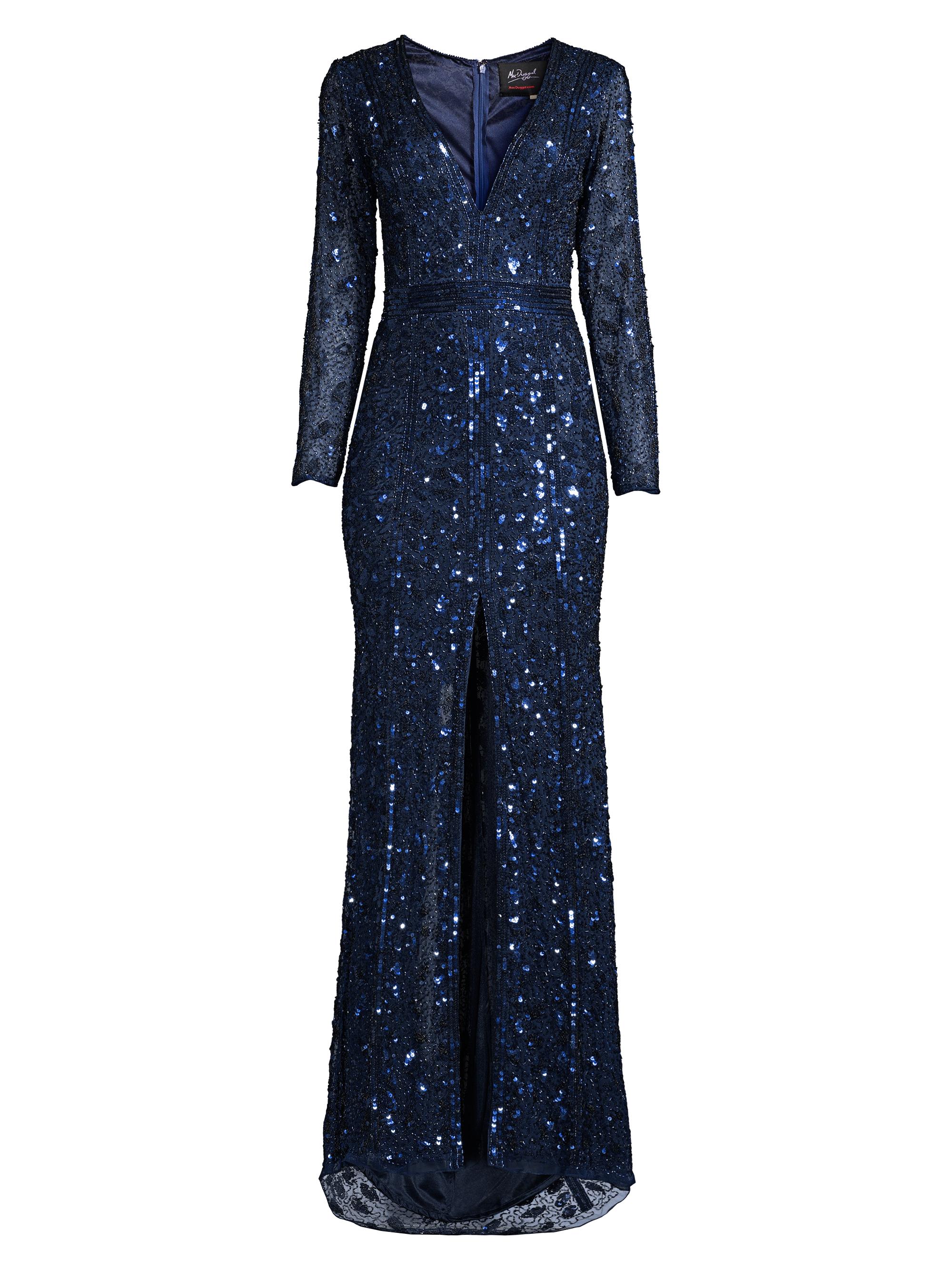 Mac Duggal Women's Plunging Neckline Evening Gown - Midnight