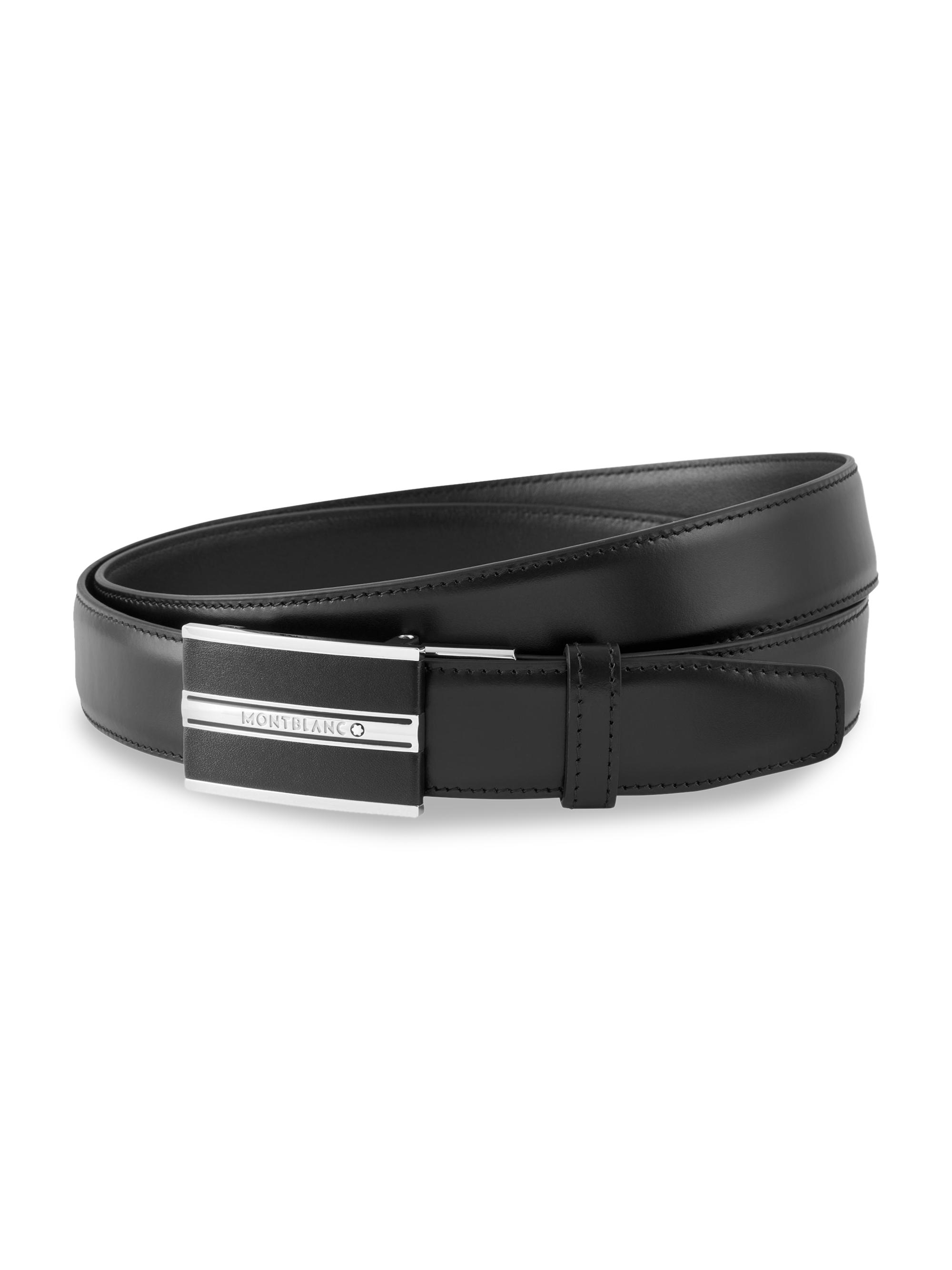 Montblanc Men's Cut-to-Size Leather Business Belt - Black