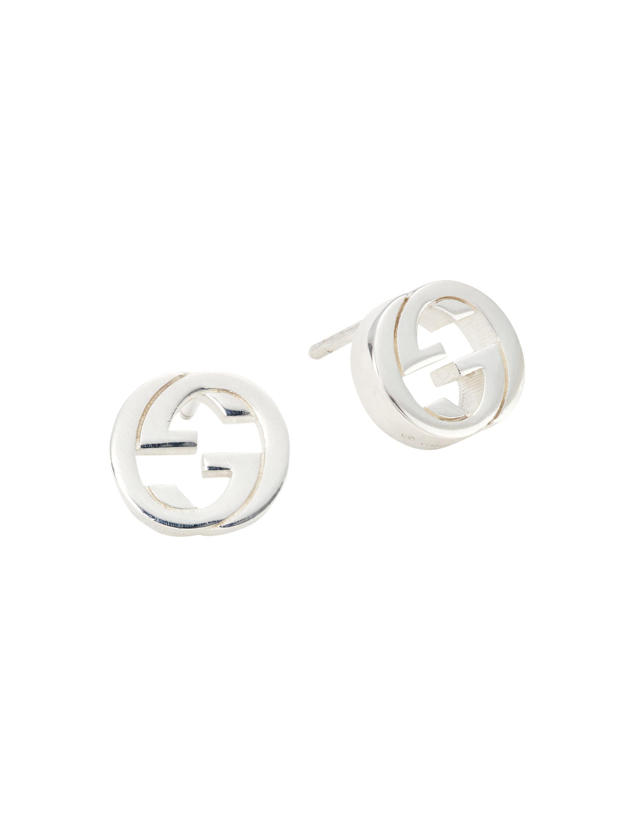 Gucci Women's 18K White Gold Interlocking G Earrings - White Gold